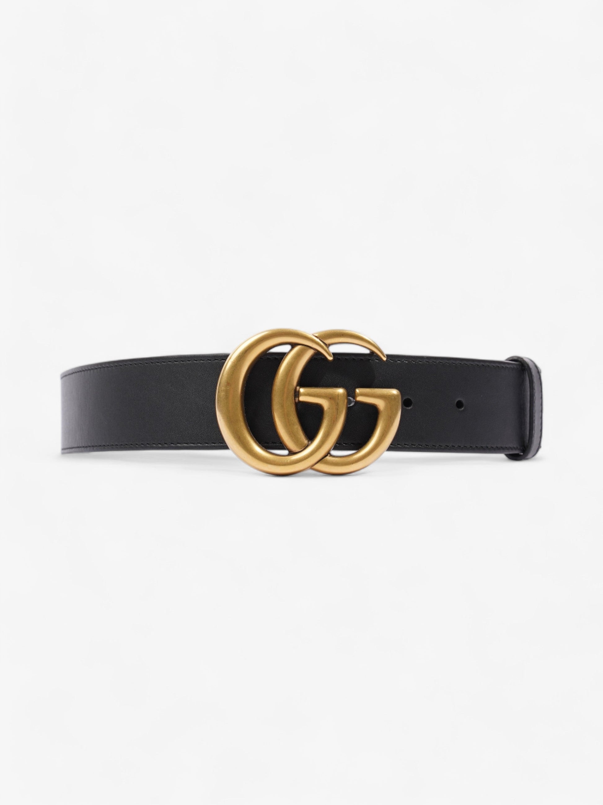Gucci Marmont Belt Handbag Leather Black Accessory 80Cm 32