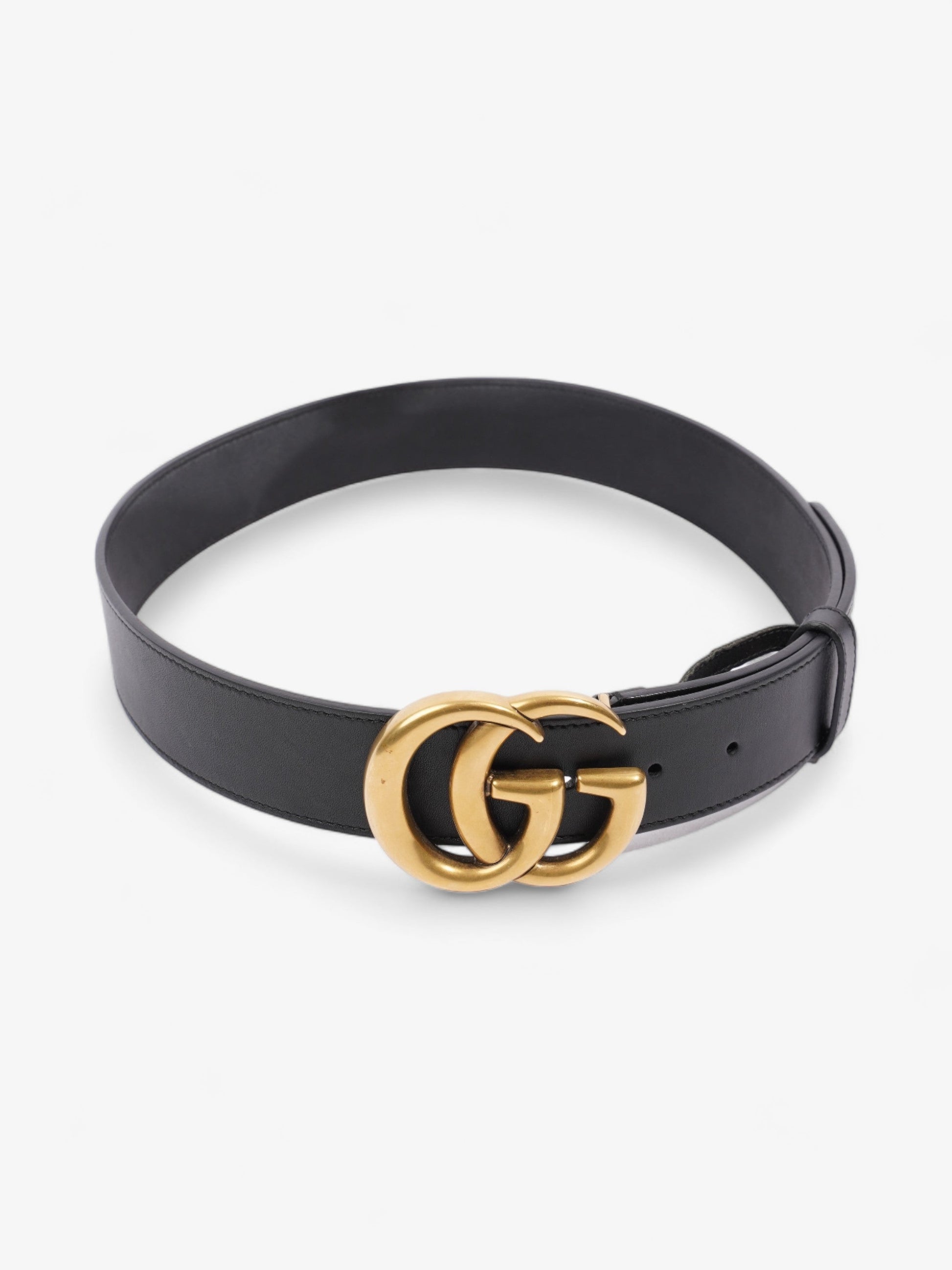 Gucci Marmont Belt Handbag Leather Black Accessory 80Cm 32