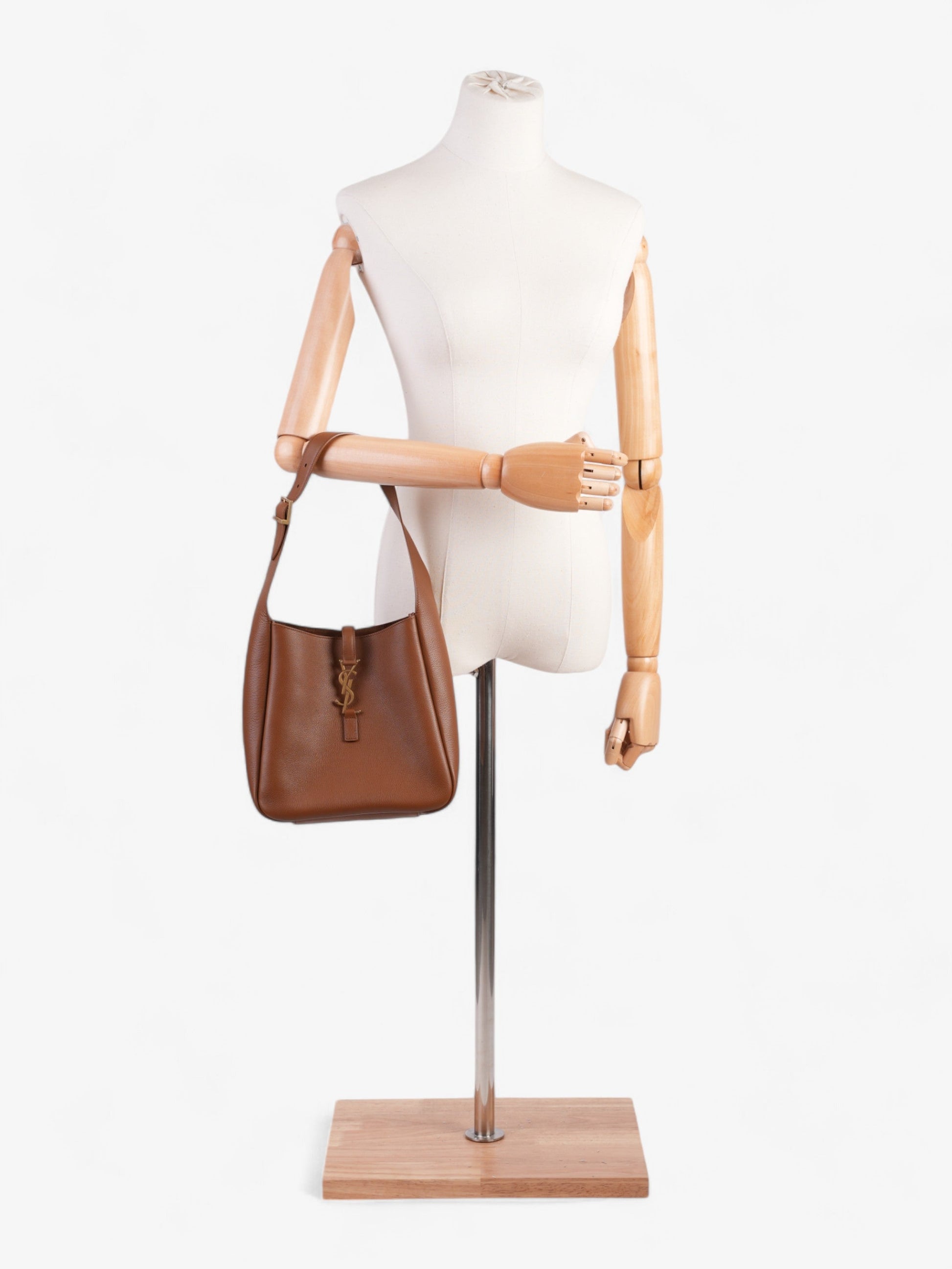 YSL Saint Laurent Le Hobo Leather Brown Small Shoulder Bag