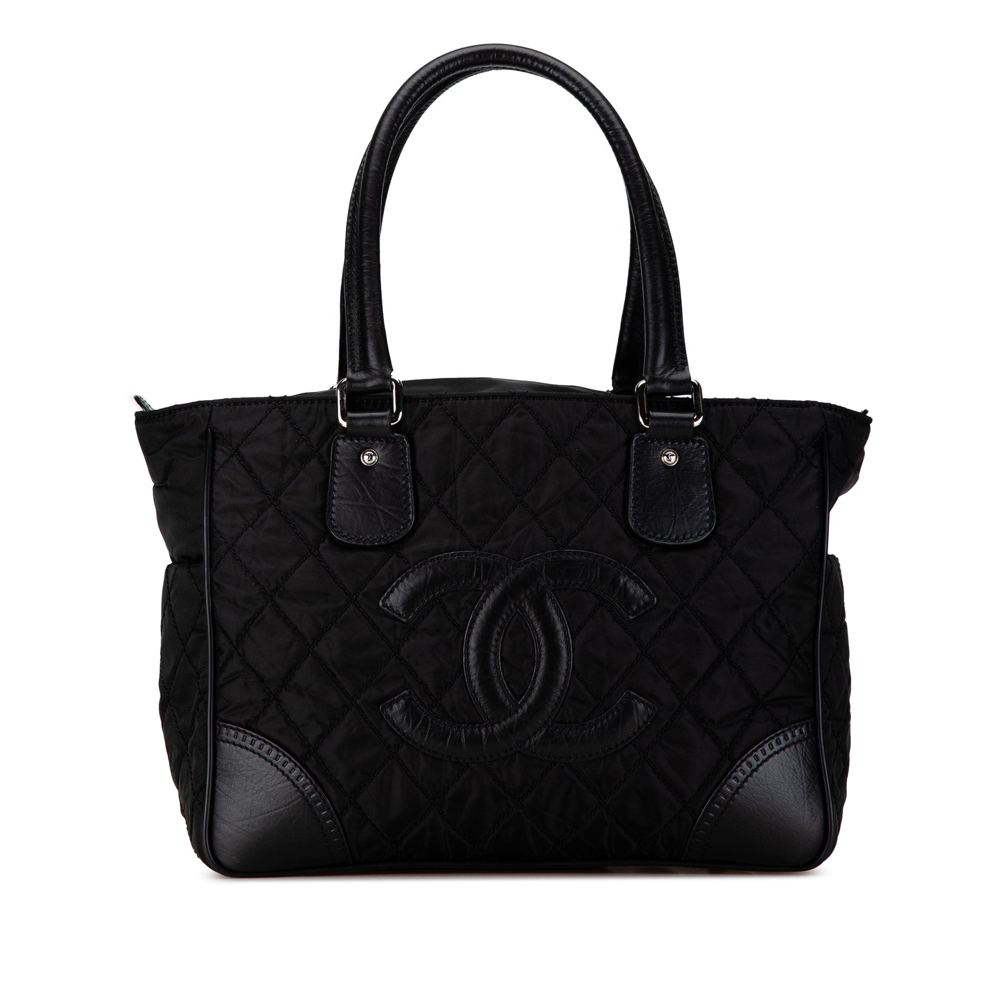 Black Chanel Quilted Nylon Paris-New York Line Tote