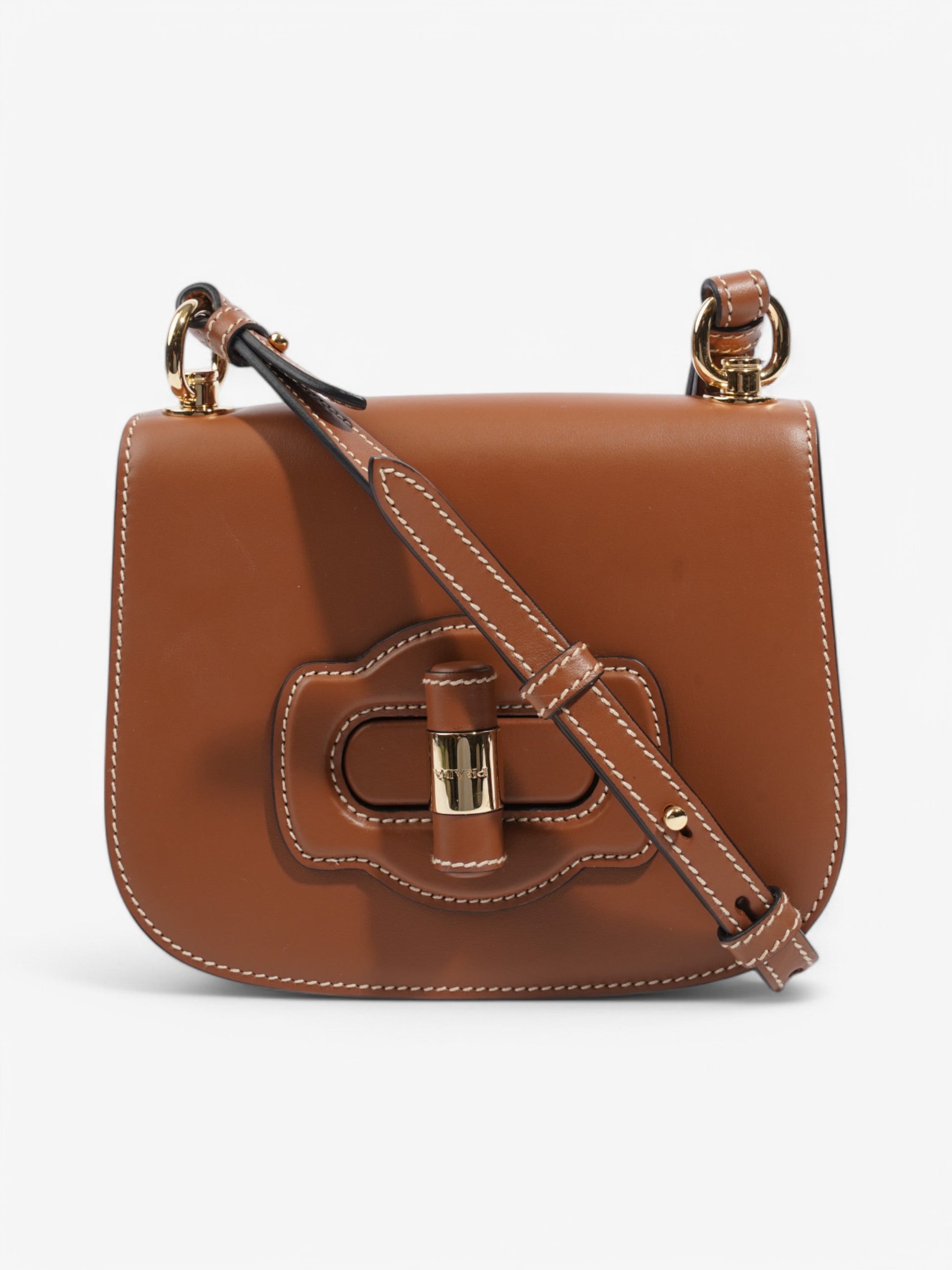 Prada City Shoulder Bag Leather Brown