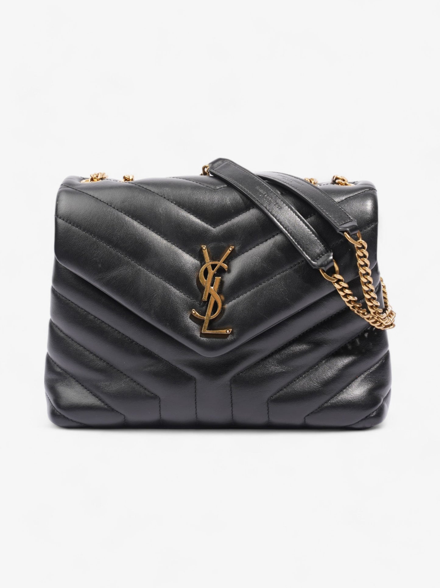 YSL Saint Laurent Loulou Calfskin Crossbody Bag Leather Black Small