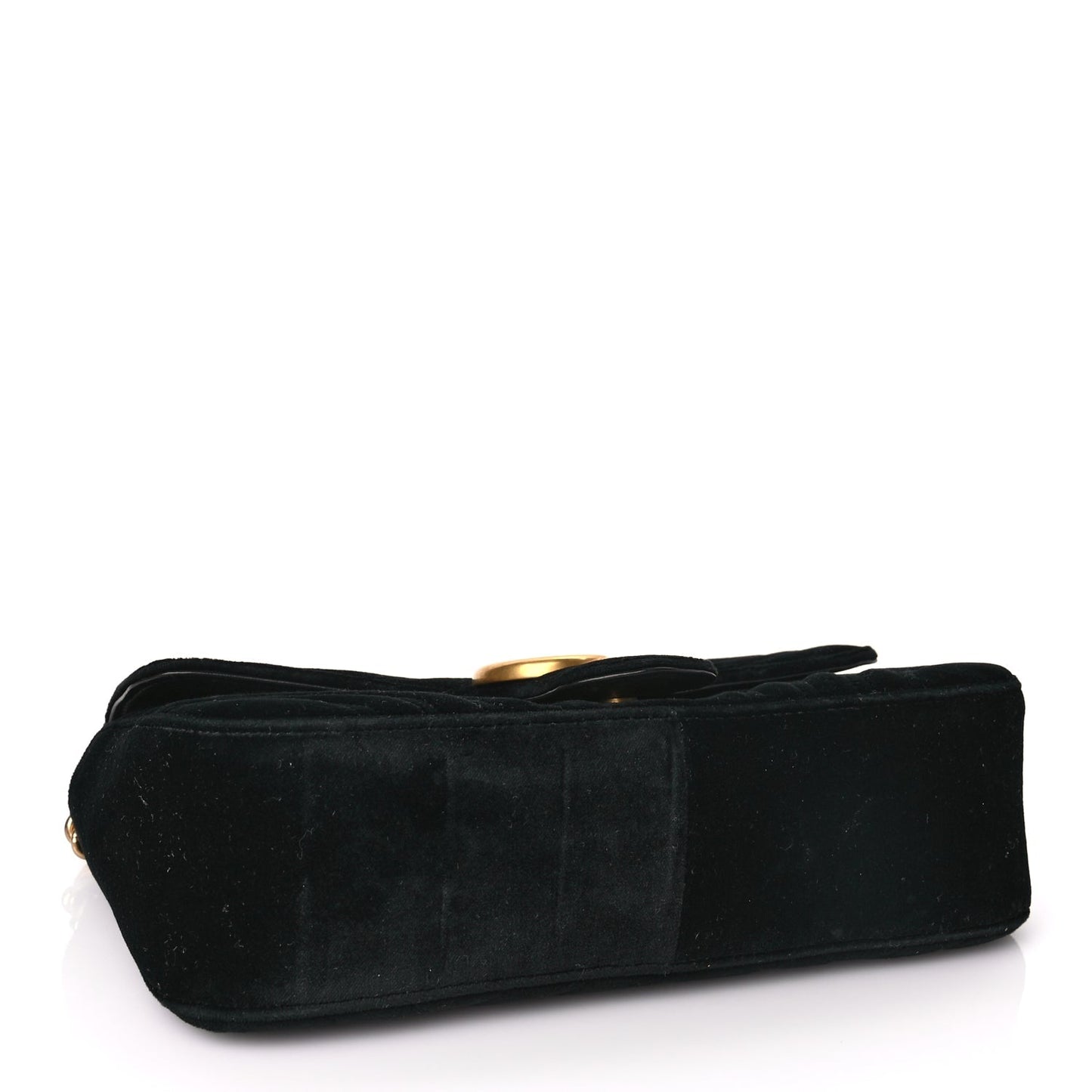 Gucci Velvet Matelasse Small GG Marmont Shoulder Bag Black