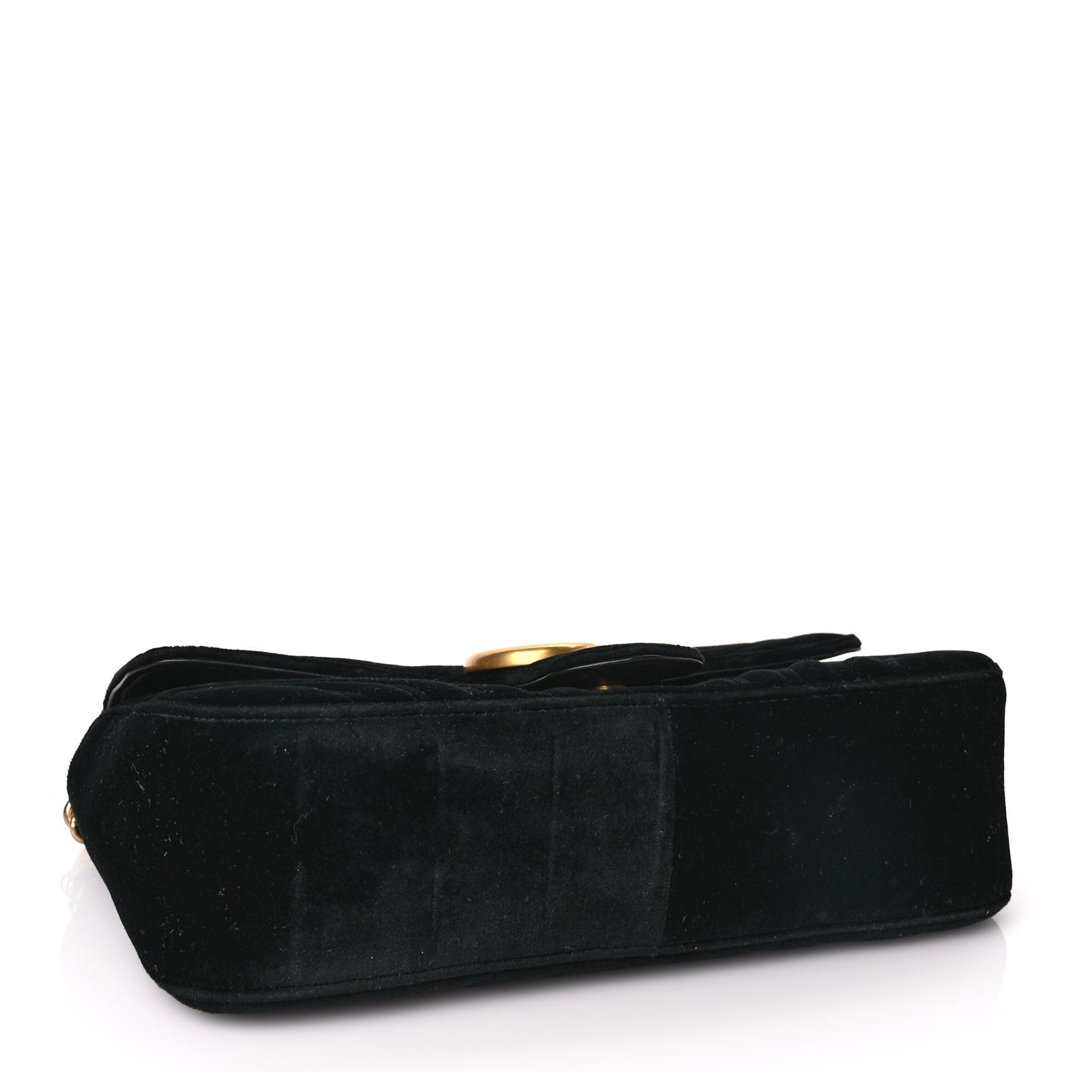 Gucci Velvet Matelasse Small GG Marmont Shoulder Bag Black