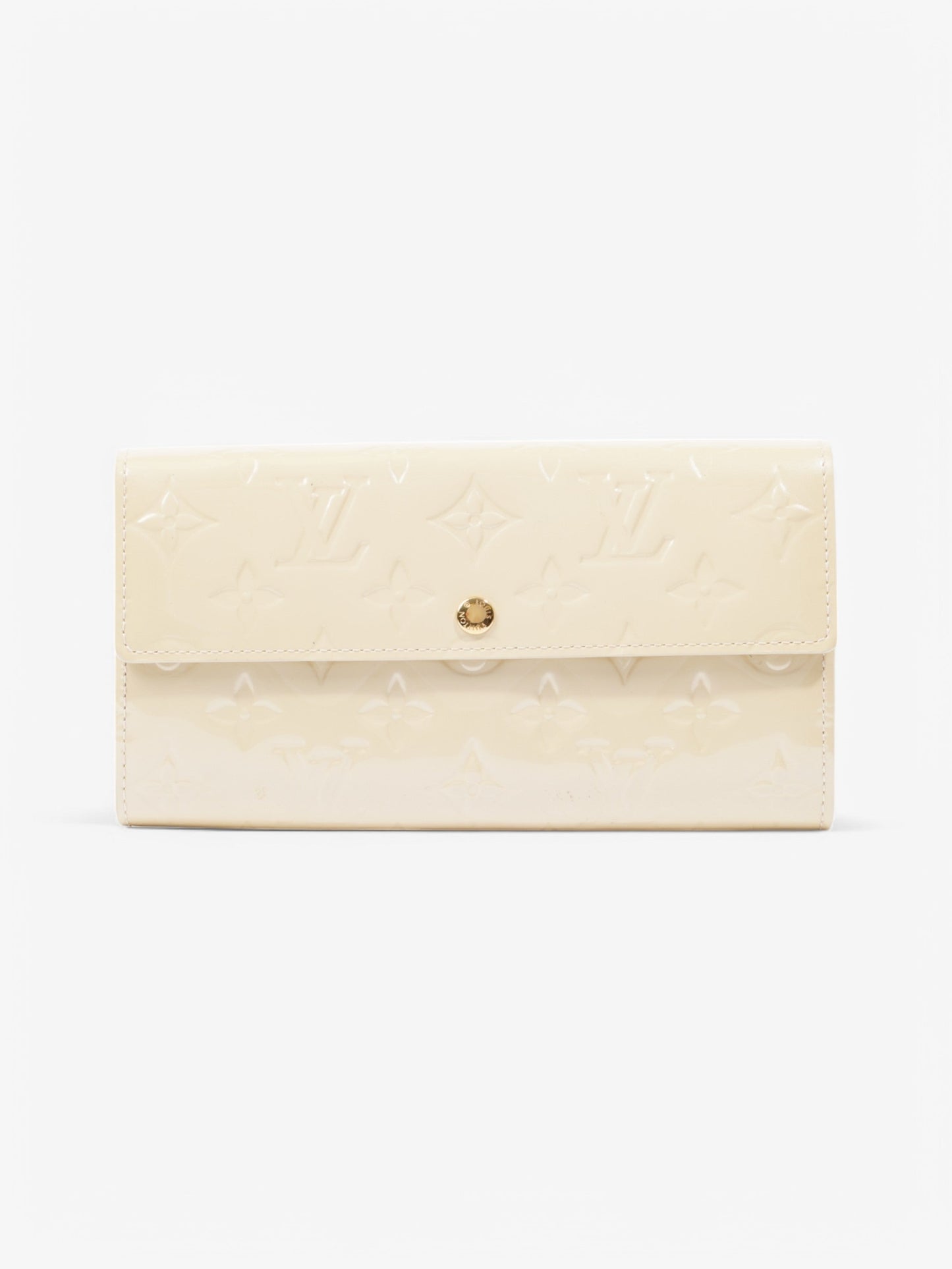 Louis Vuitton Sarah Cream Leather Vernis Wallet Case