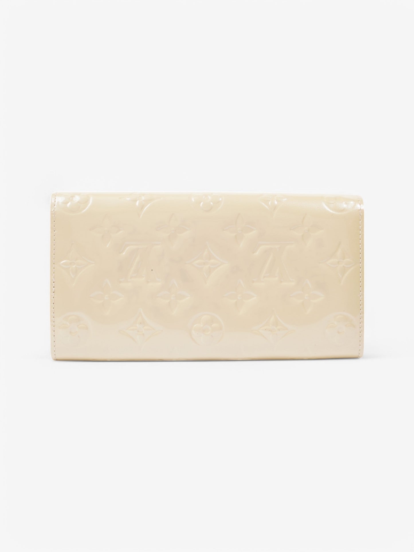 Louis Vuitton Sarah Cream Leather Vernis Wallet Case