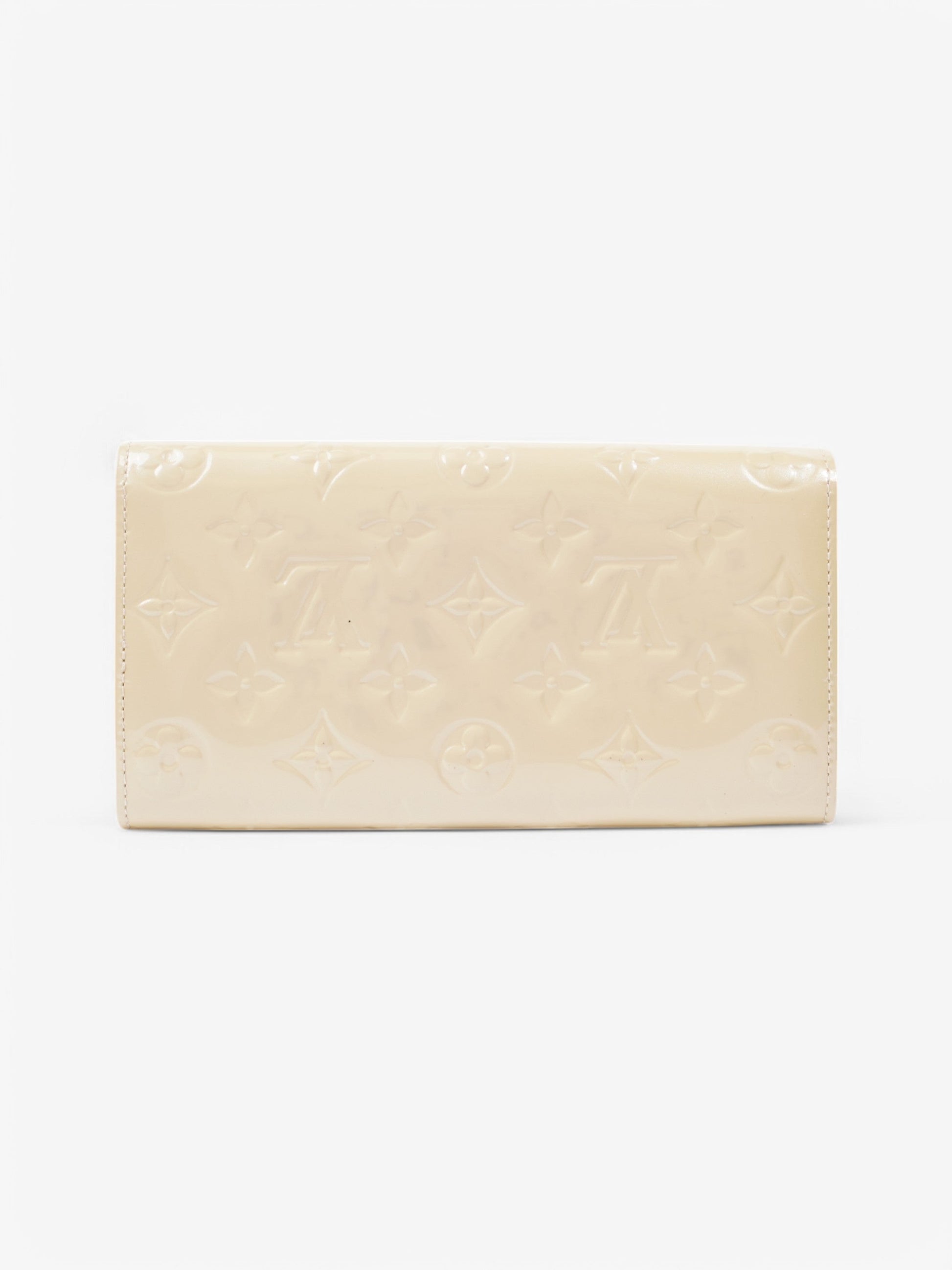 Louis Vuitton Sarah Cream Leather Vernis Wallet Case