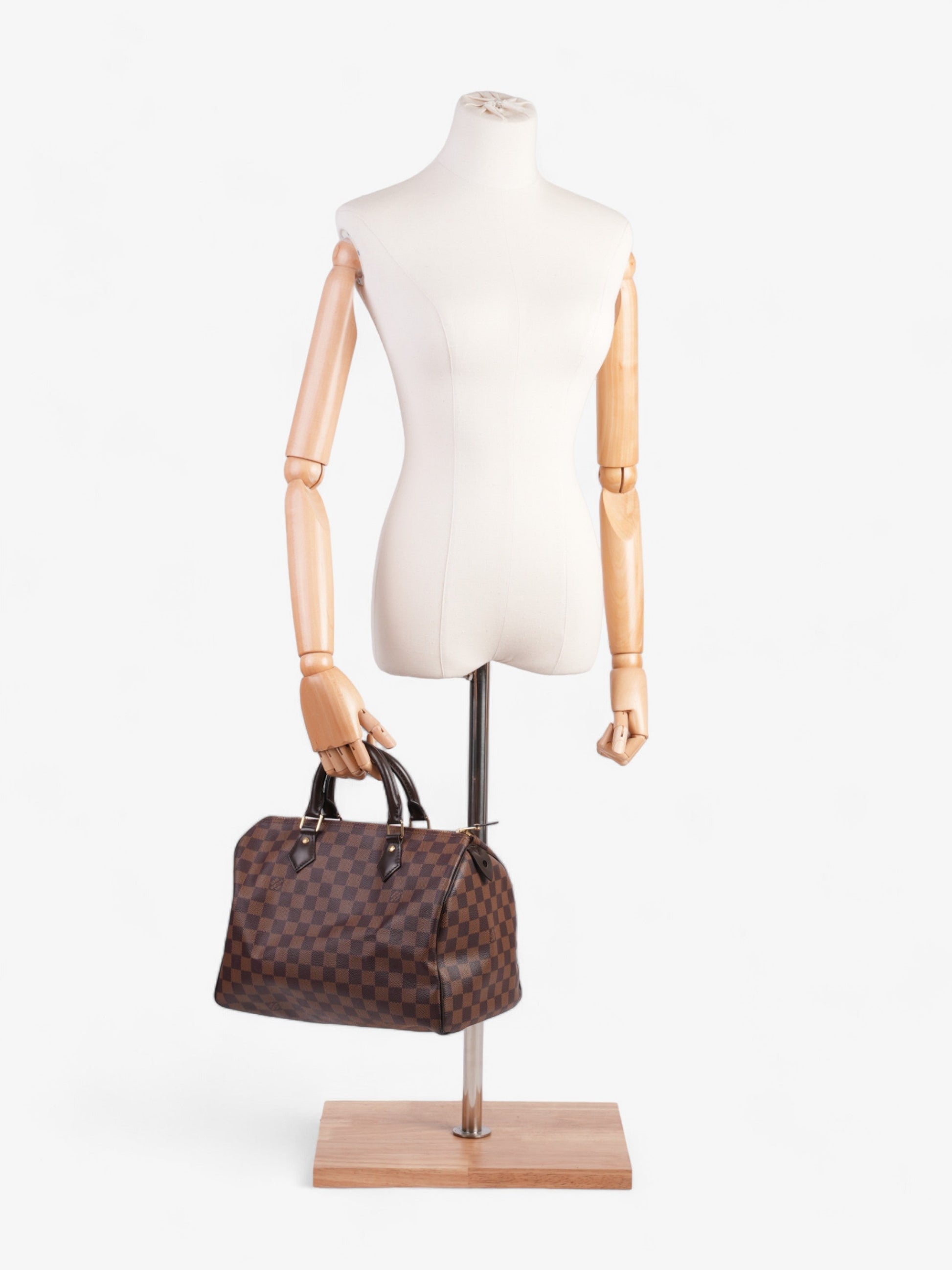 Louis Vuitton Speedy Ebene Coated 30 Canvas Coated Canvas Damier Apparel Canvas 36