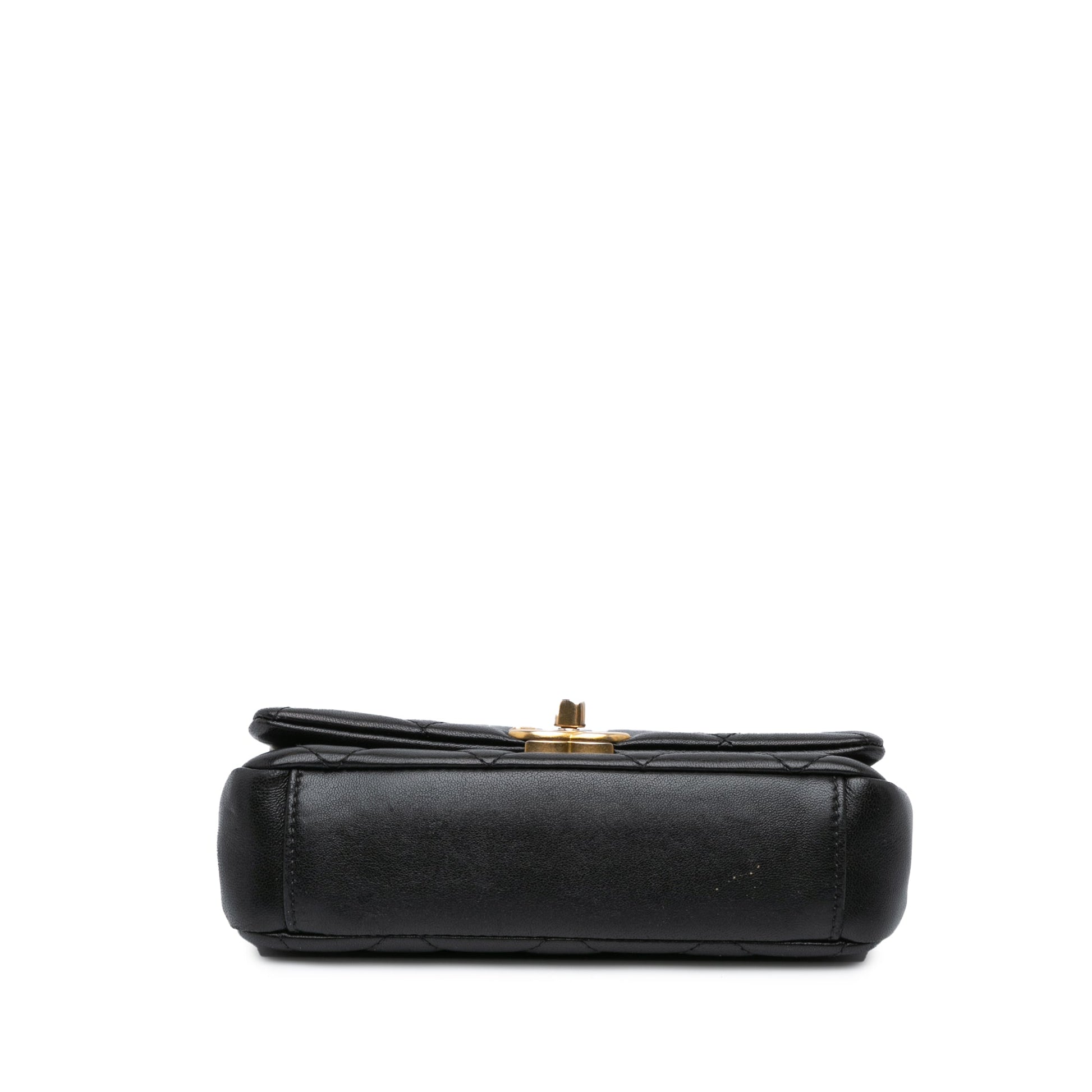 Black Chanel Small Quilted Lambskin Chain is More Flap Satchel