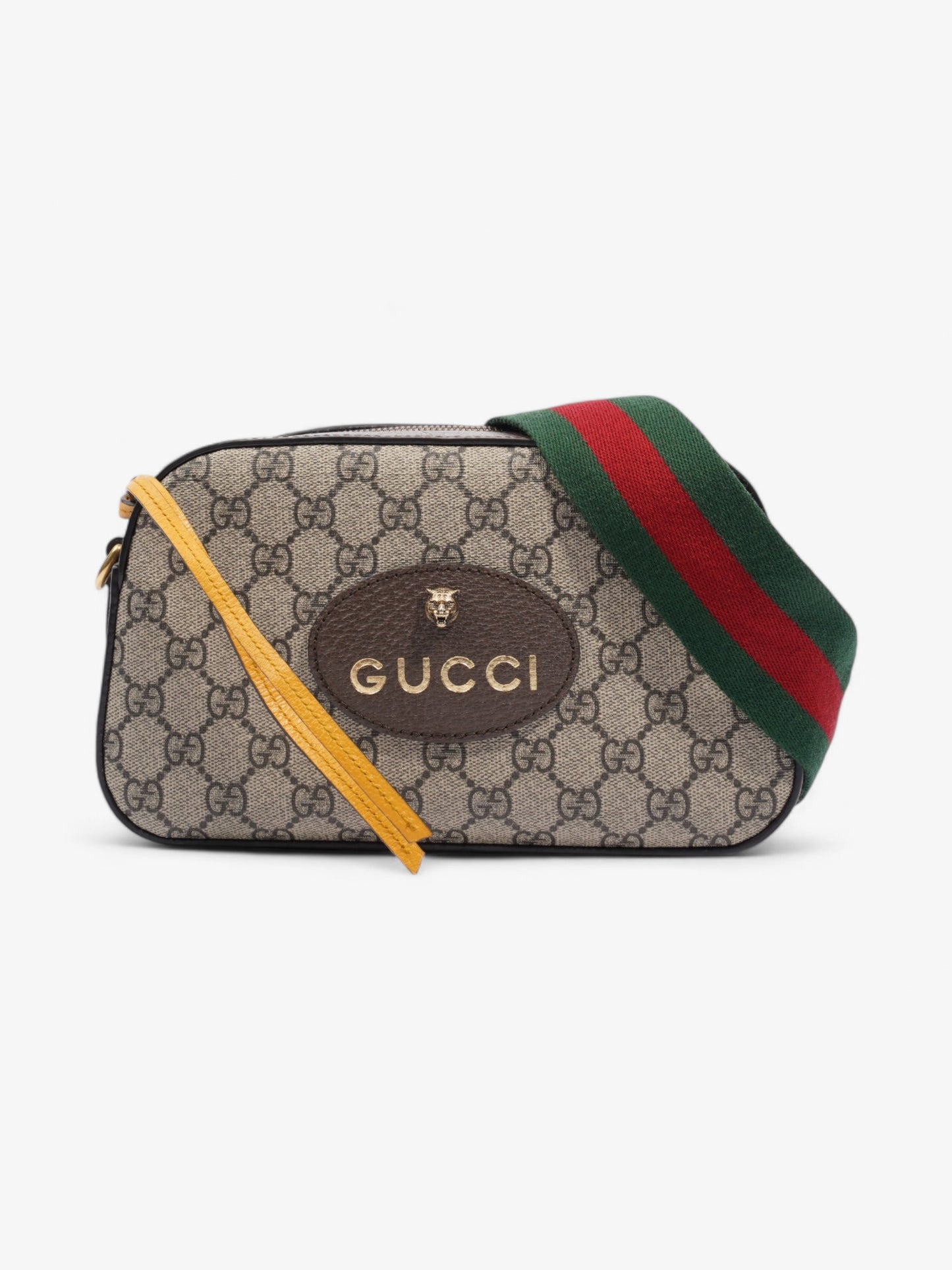 Gucci Neo Web Supreme Yellow Crossbody Bag Canvas Brown