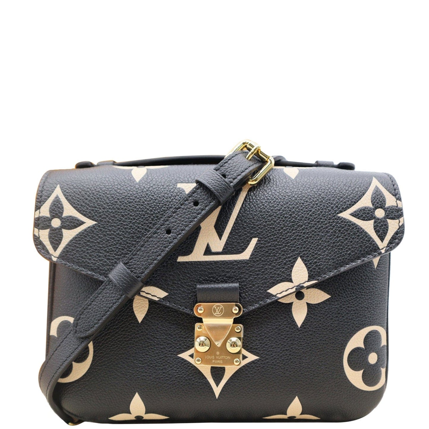 Louis Metis Pochette Bicolor Empreinte Crossbody Bag Leather Black