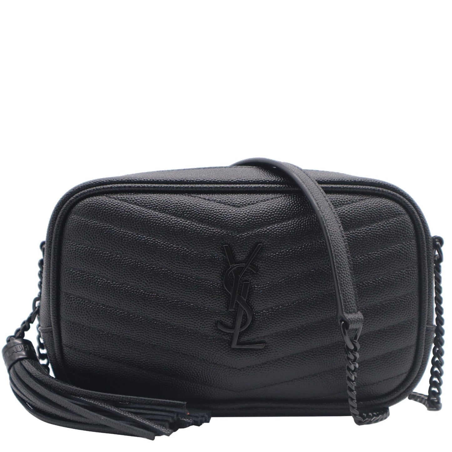 YSL Saint Laurent Saint Lou Camera Crossbody Bag Leather Black Bag Black