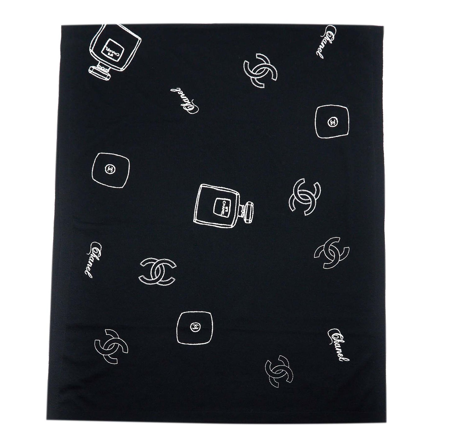 Chanel 21s Scarf Wool Black White
