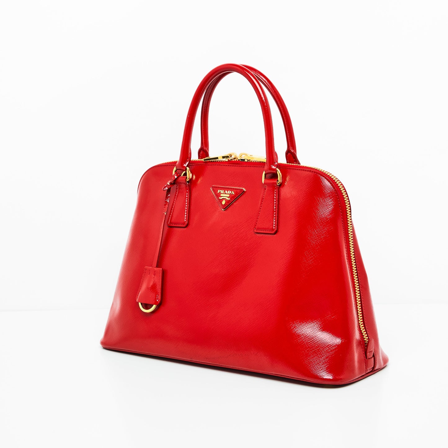 Prada Promenade Satchel In Saffiano Red Satchel Bag