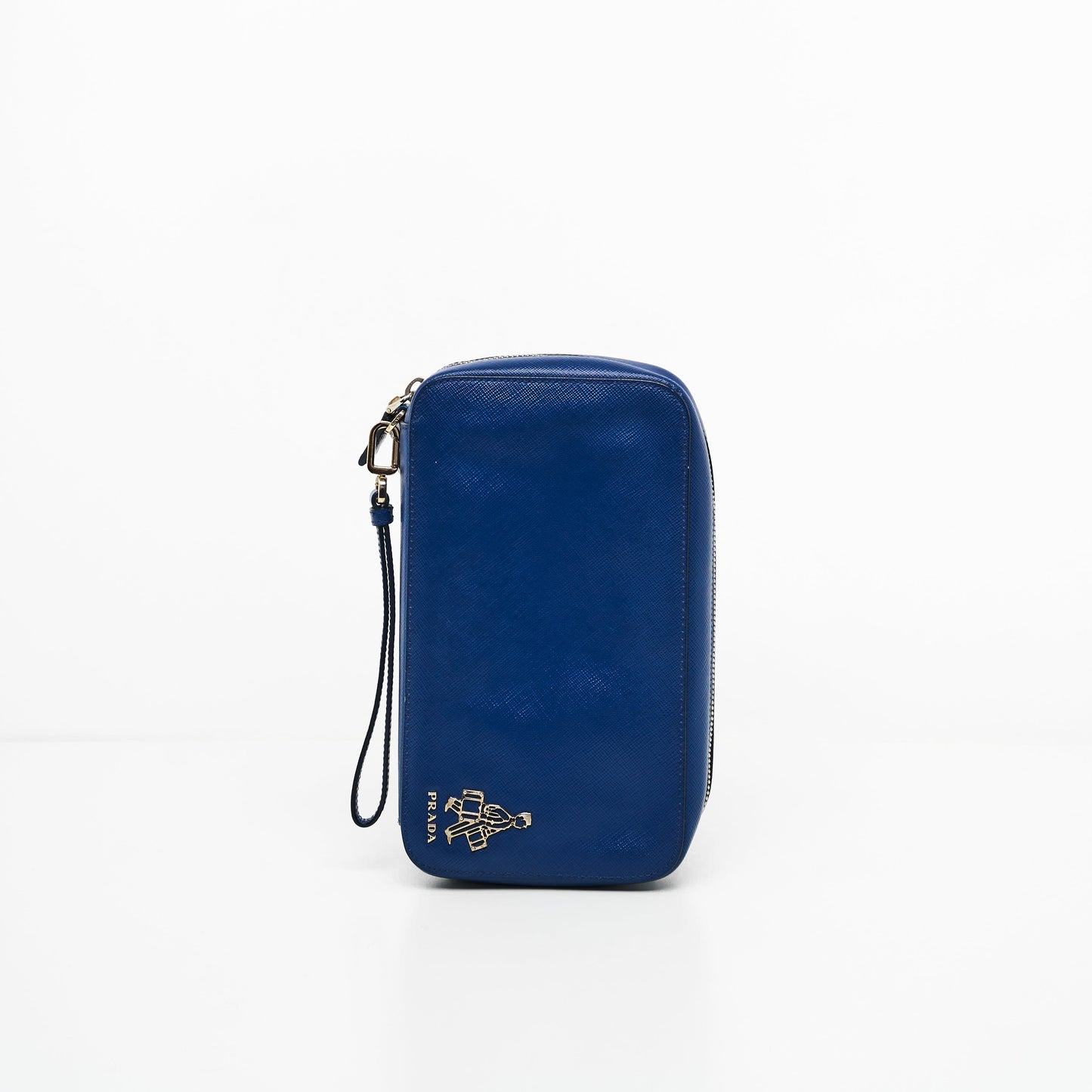 Prada In Clutch Saffiano Blue Clutch Bag
