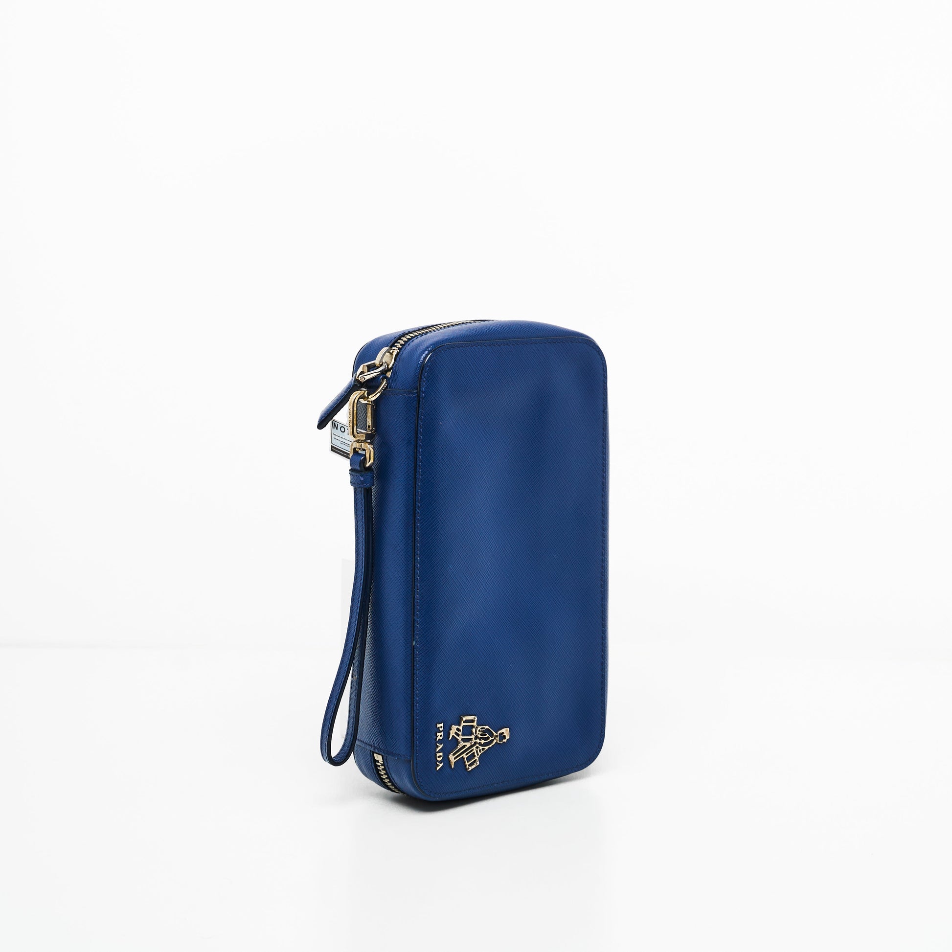 Prada In Clutch Saffiano Blue Clutch Bag