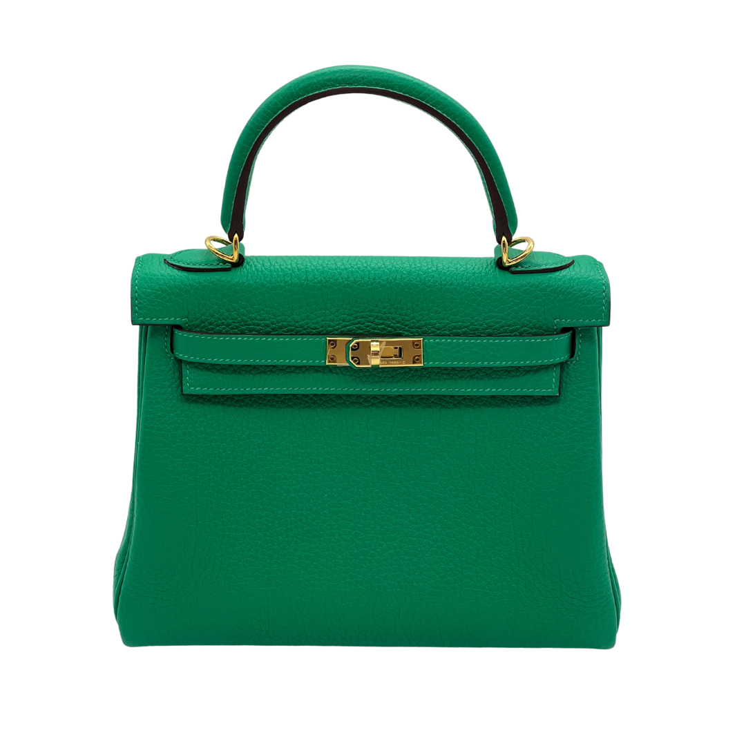 Gucci Hermes Kelly Retourne Veau Togo Perso Menthe Travel Bag