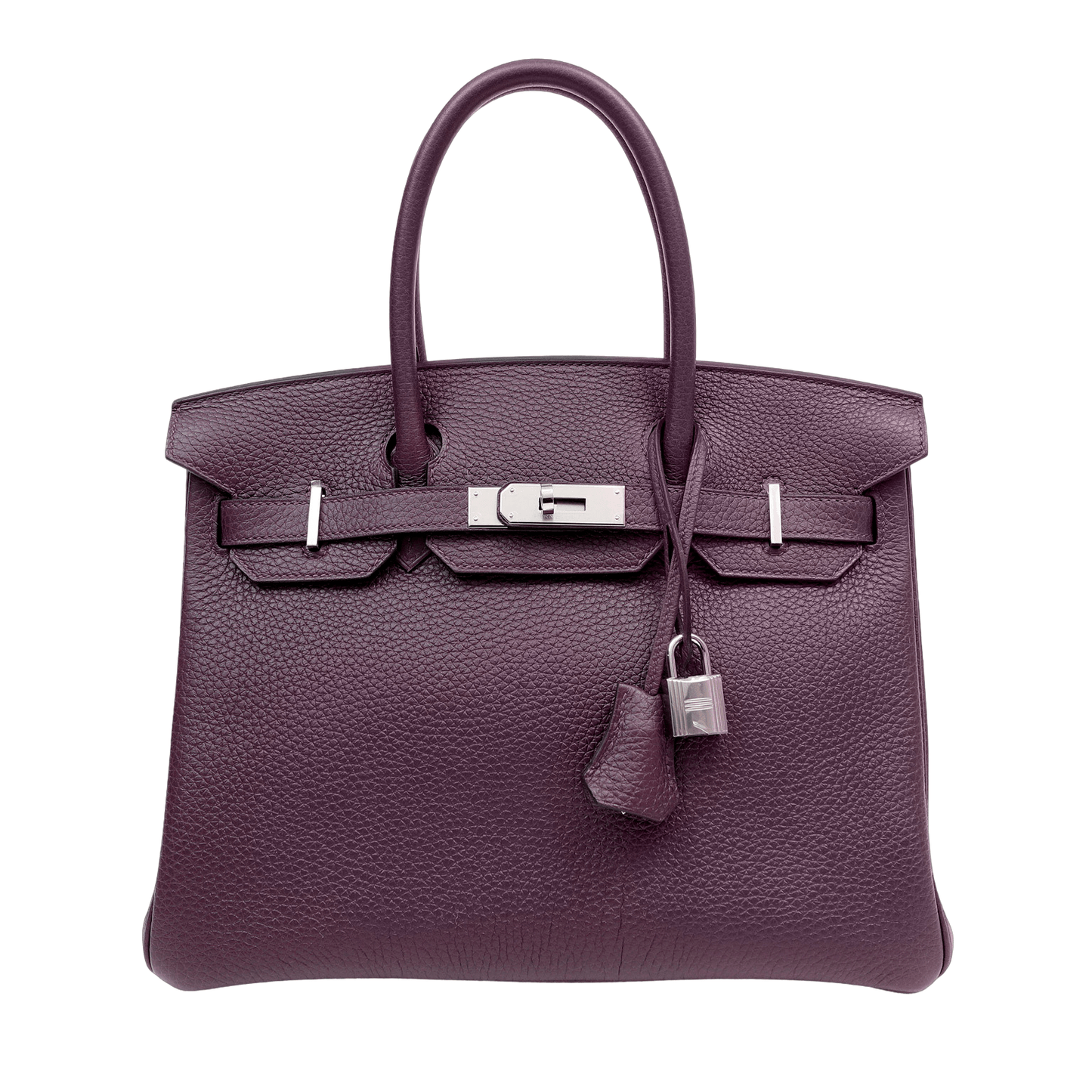 Hermes Cassis Togo Birkin W Palladium Hardware Handbag Travel Bag