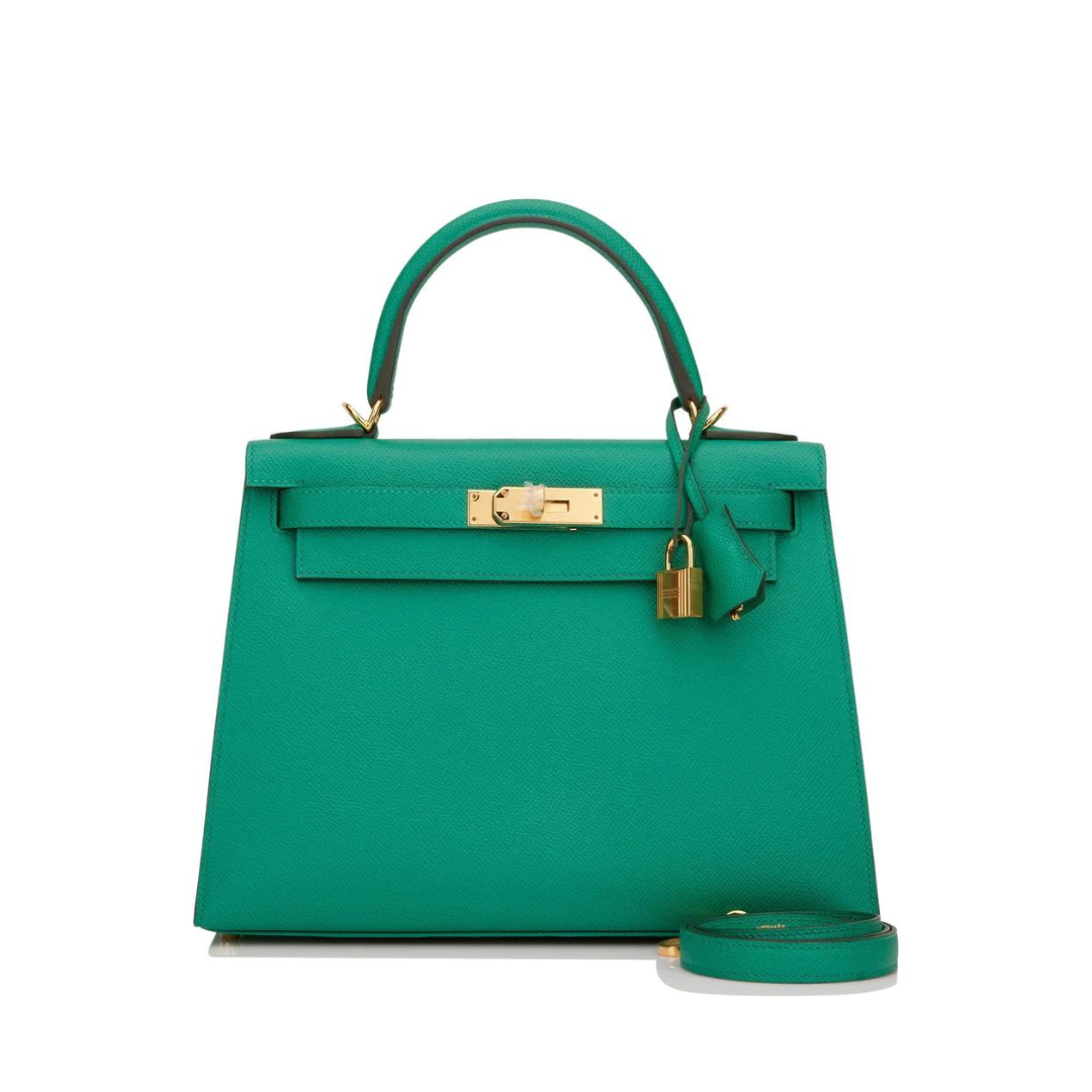 Gucci Hermes Kelly Sellier Epsom Vert Jade Hardware Gold Travel Bag