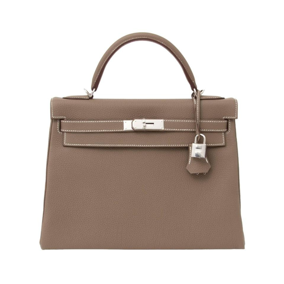 Gucci Hermes Kelly Togo Calfskin Retourne Etoupe Handbag Travel Bag