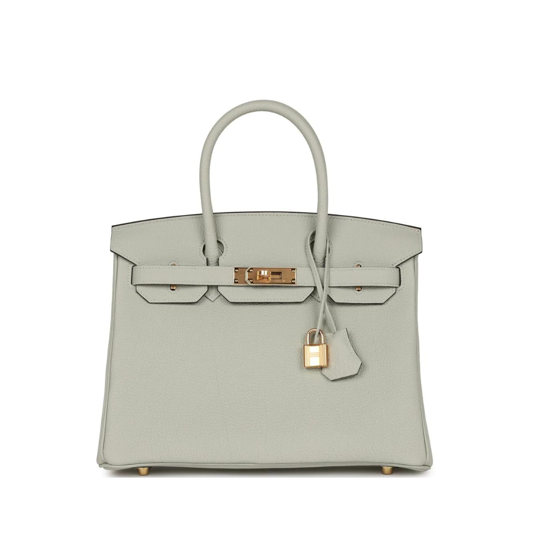 Gucci Hermes Birkin Veau Togo Gris Neve Hardware Handbag Gold Travel Bag