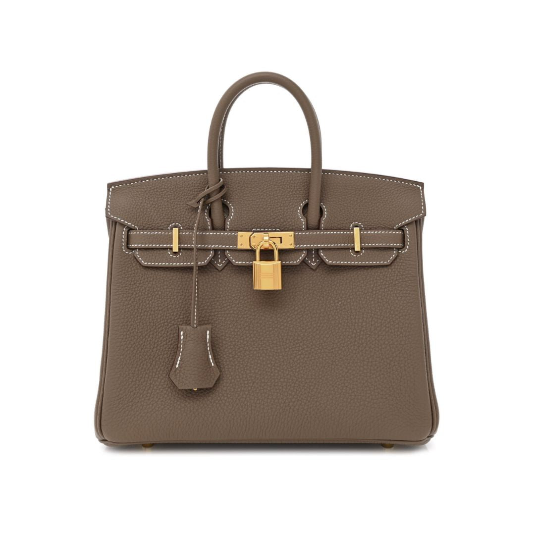 Gucci Hermes Birkin Etoupe Togo Hardware Handbag Gold Travel Bag