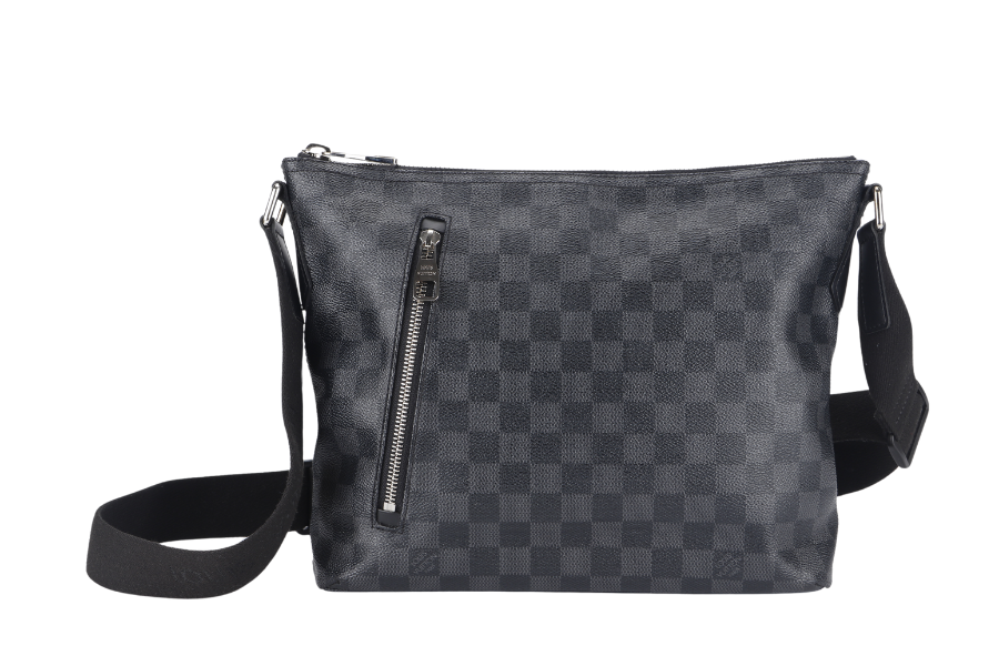 LOUIS VUITTON MICK MM MESSENGER BAG (N41106) DAMIER GRAPHITE SILVER HARDWARE WITH DUST COVER
