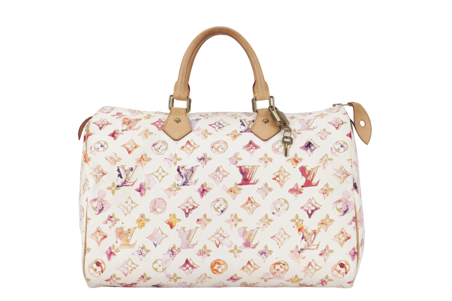 LOUIS VUITTON SPEEDY 35 WATERCOLOR UARELLE MONOGRAM CANVAS NO DUST COVER