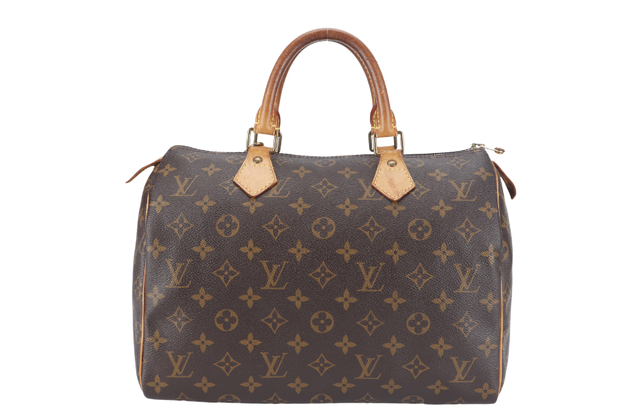 LOUIS VUITTON SPEEDY 30 MONOGRAM CANVAS GOLD HARDWARE WITH PADLOCK & KEYS