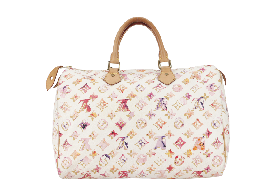 LOUIS VUITTON SPEEDY 35 WATERCOLOR UARELLE MONOGRAM CANVAS NO DUST COVER