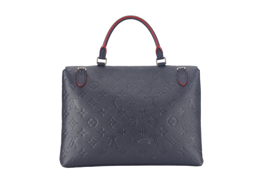 LOUIS VUITTON MARIGNAN BLUE MONOGRAM EMPREINTE LEATHER GOLD HARDWARE WITH STRAPS AND DUST COVER