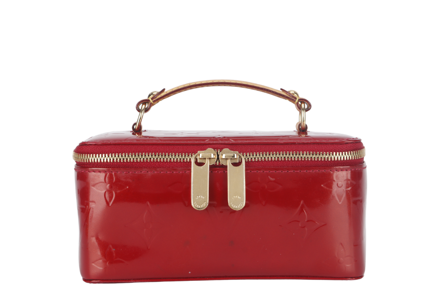 LOUIS VUITTON JEWELRY CASE (M91273) RED MONOGRAM VERNIS WITH DUST COVER