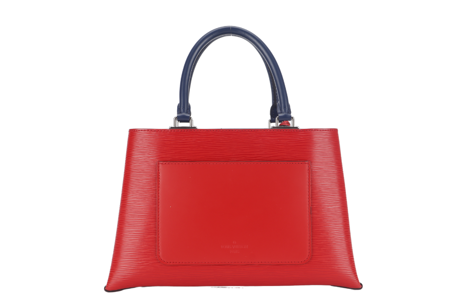LOUIS VUITTON KLEBER PM RED EPI LEATHER SILVER HARDWARE WITH STRAPS AND DUST COVER