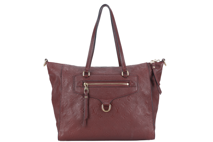 LOUIS VUITTON LUMINE  PM (M93413) BURGUNDY MONOGRAM EMPREINTE GOLD HARDWARE WITH DUST COVER