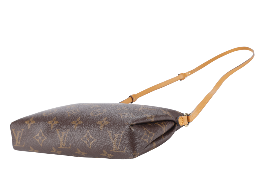 LOUIS VUITTON PALLAS CLUCTH BB MONOGRAM CANVAS WITH YELLOW MUSTARD LEATHER GOLD HARDWARE NO DUST COVER
