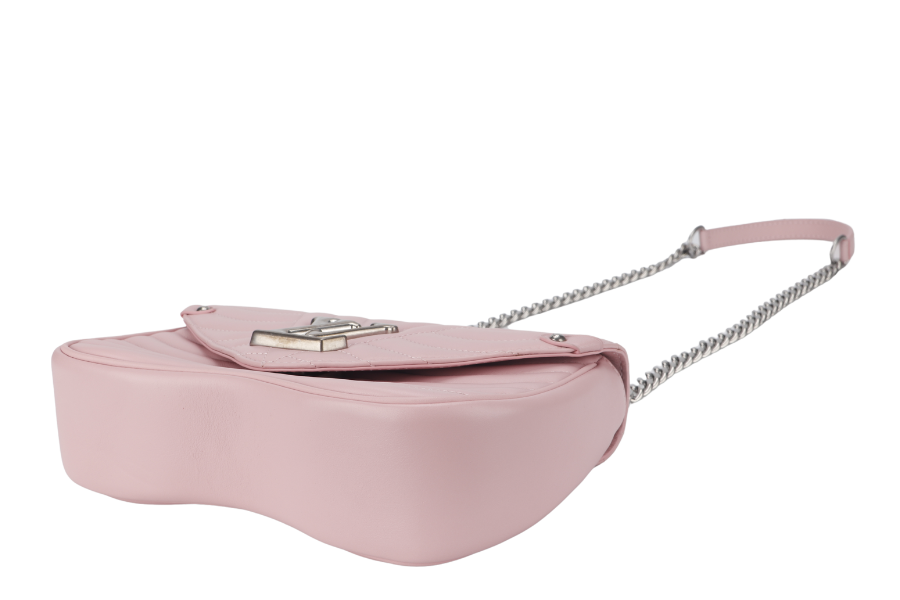 LOUIS VUITTON NEW WAVE CHAIN BAG MM (M51944) PINK CALFSKIN SILVER HARDWARE WITH DUST COVER