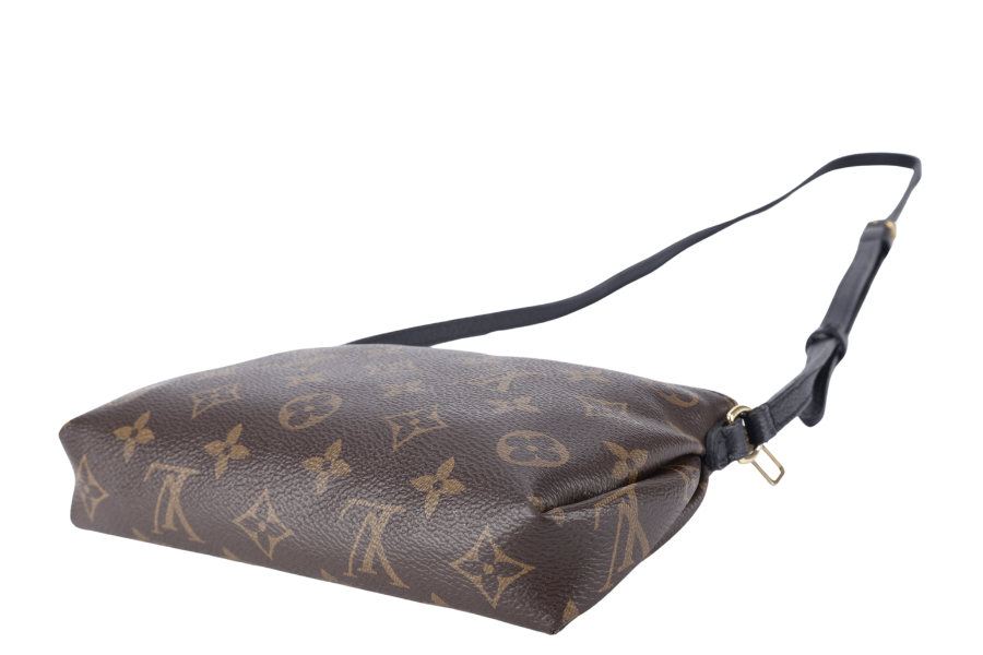 LOUIS VUITTON PALLAS CLUTCH BB (M41639) MONOGRAM CANVAS WITH BLACK LEATHER GOLD HARDWARE NO DUST COVER