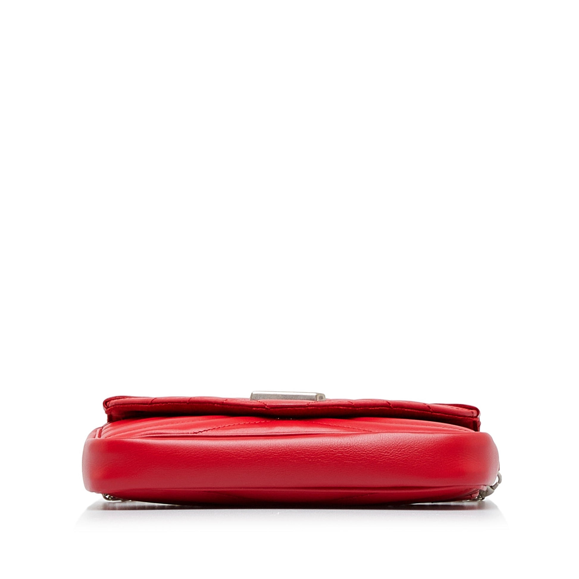 Red Louis Vuitton New Wave Chain Pochette Crossbody Bag