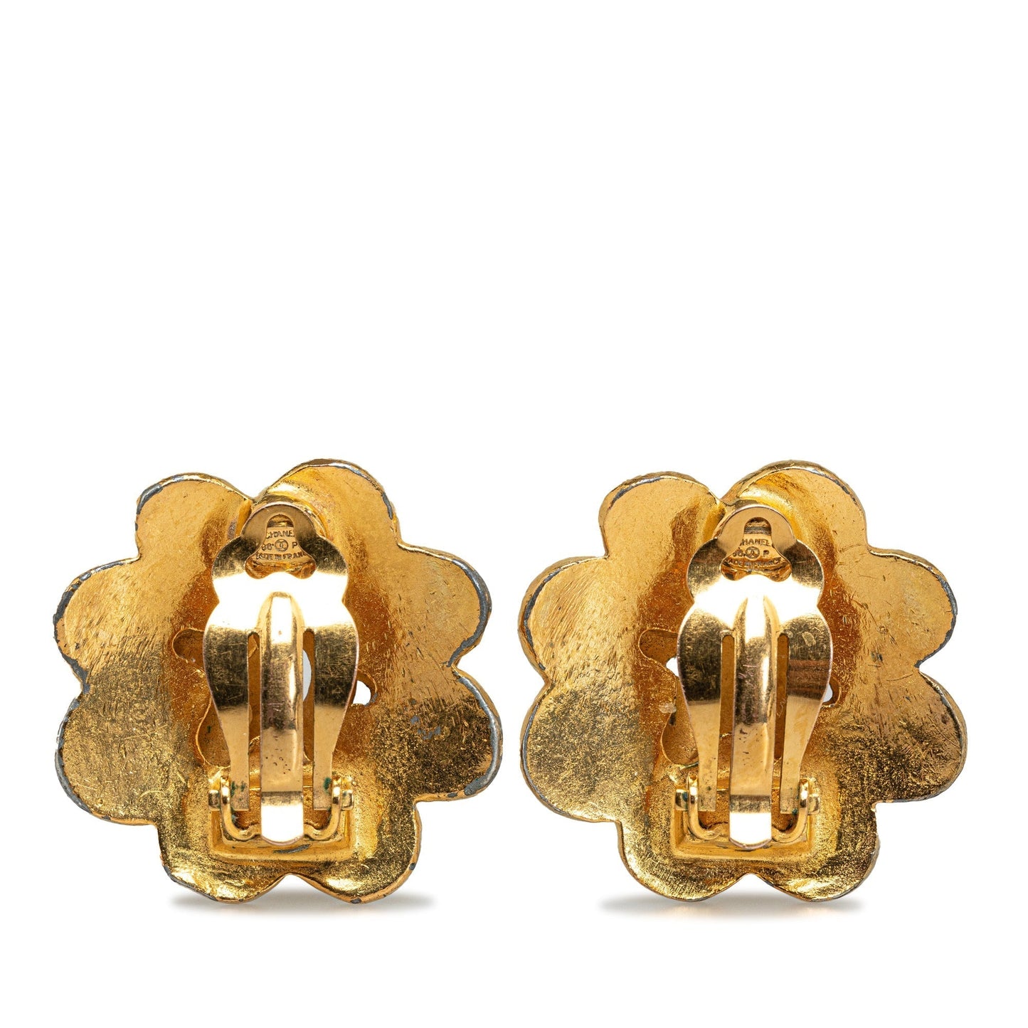 CHANEL CC Flower Clip on Earrings Costume Earrings