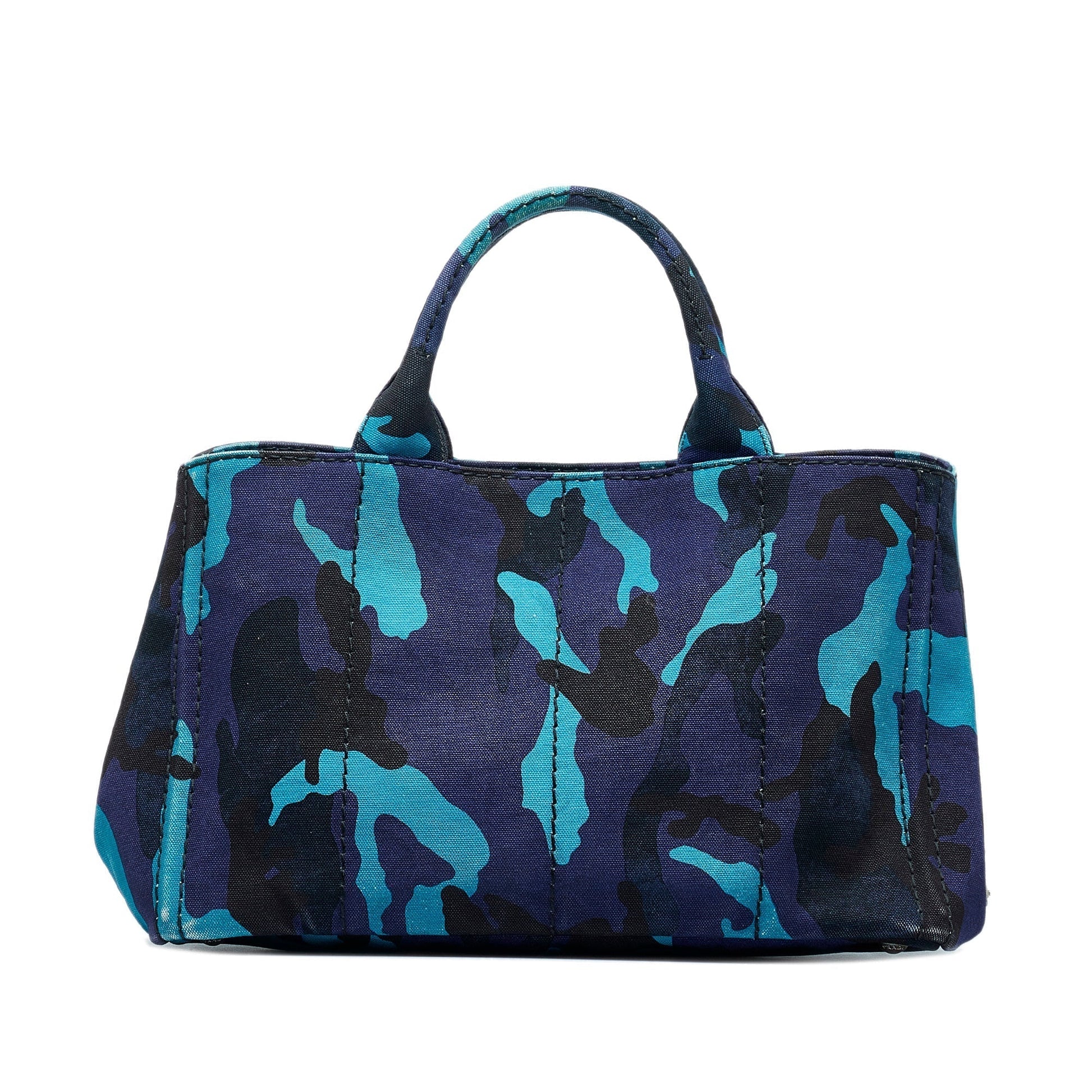 Prada Canapa Camouflage Tote Blue Tote Bag