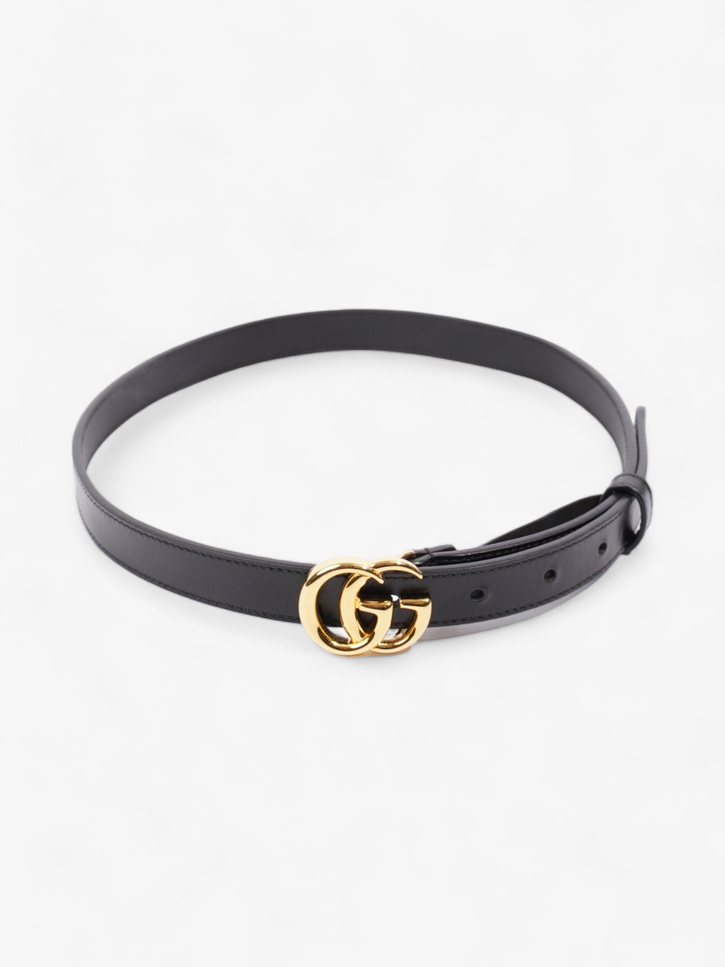Gucci Marmont Thin Belt Handbag Leather Black Accessory 70Cm 31