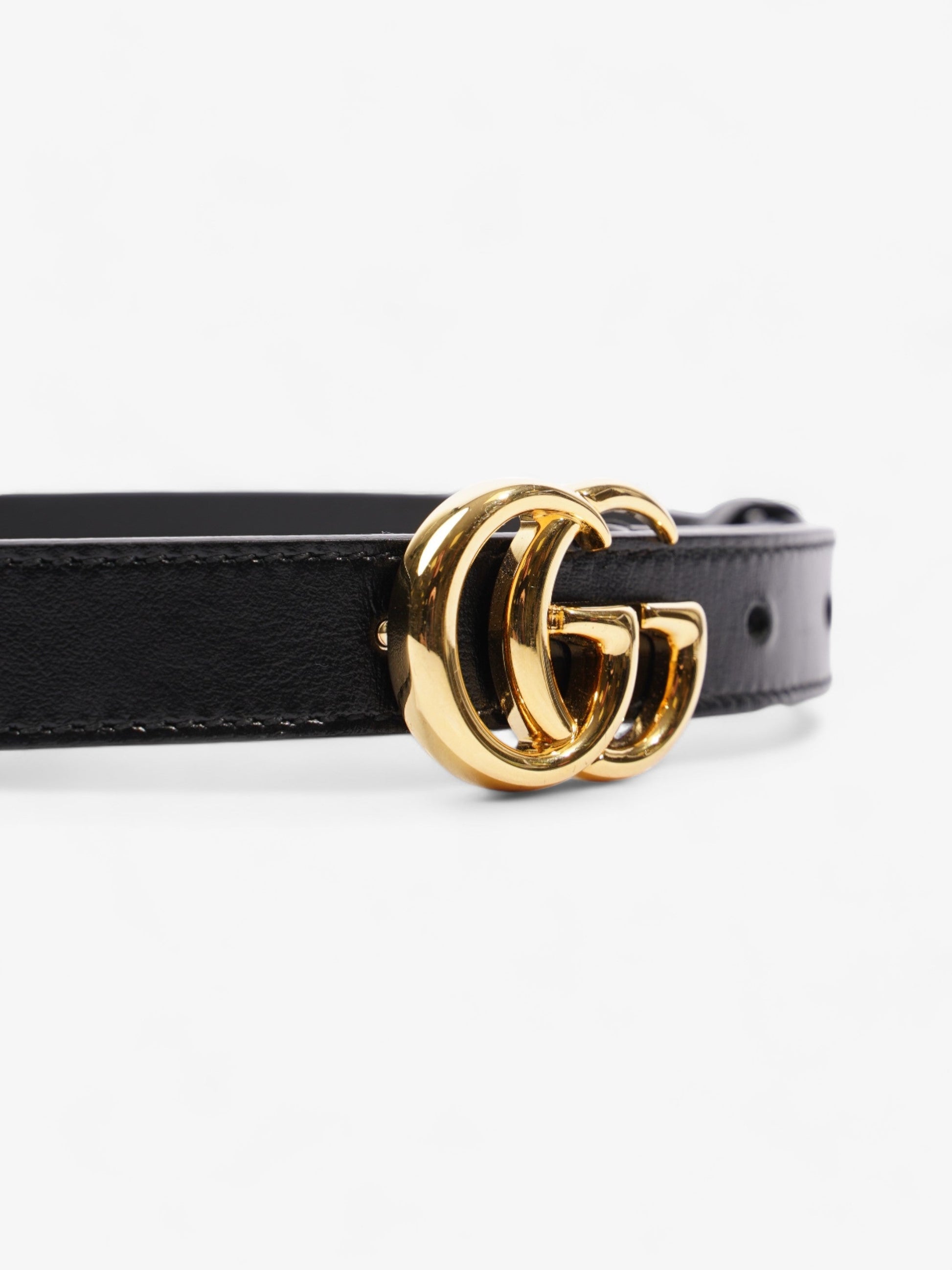 Gucci Marmont Thin Belt Handbag Leather Black Accessory 70Cm 31