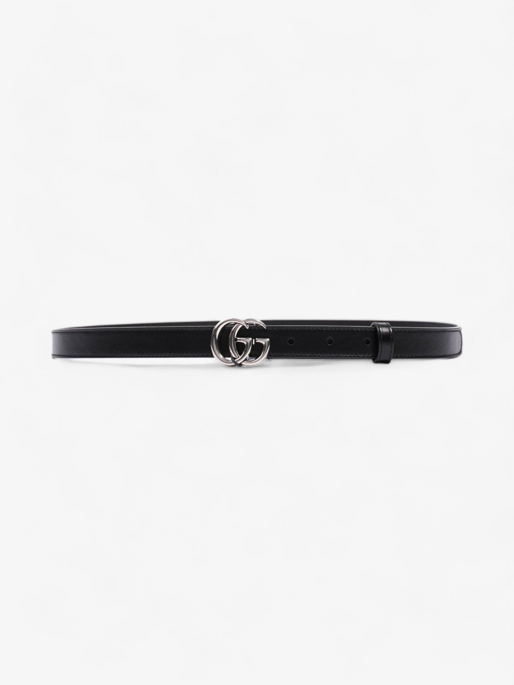 Gucci Marmont Belt Handbag Leather Black Accessory 95Cm 28