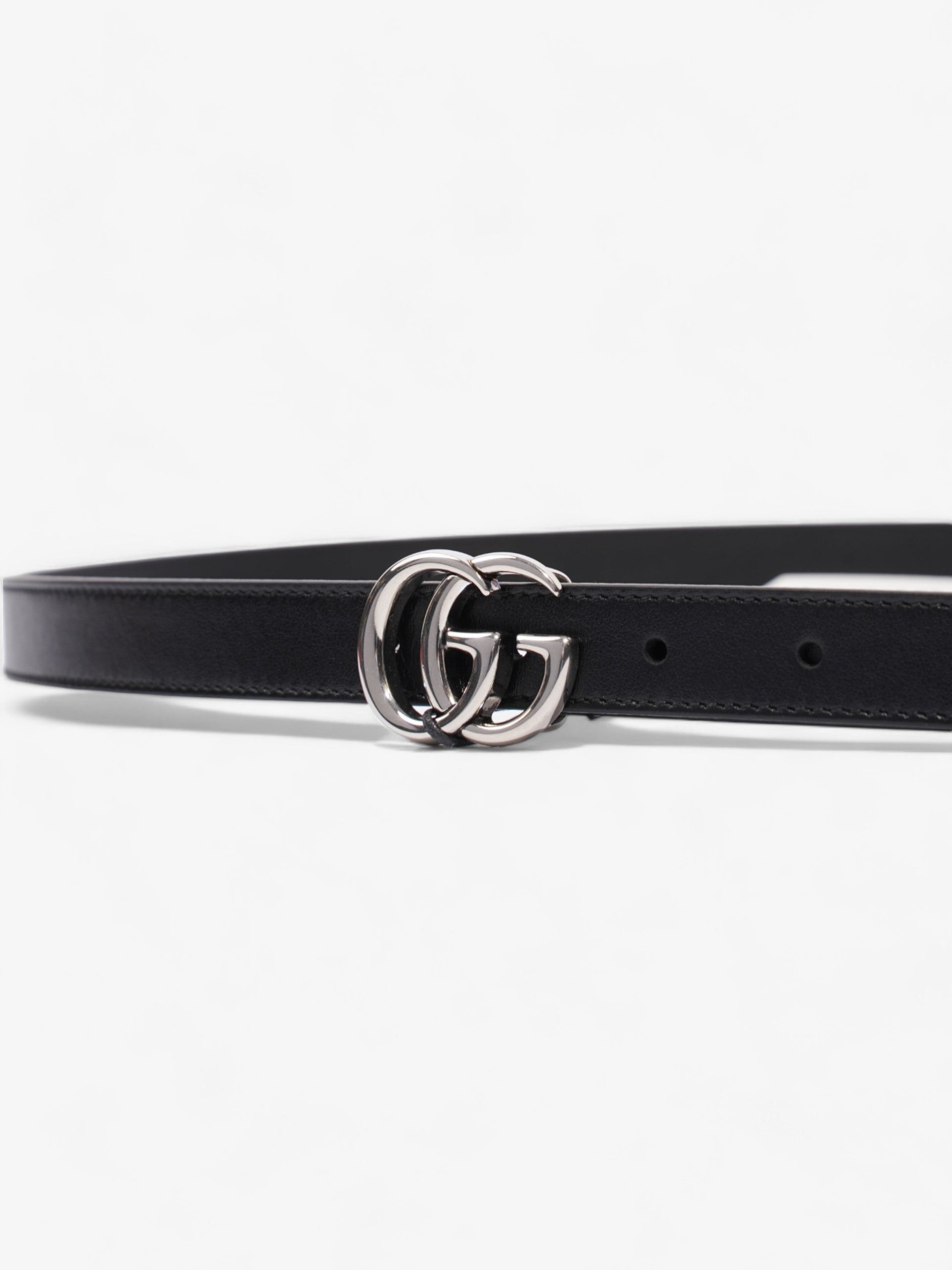 Gucci Marmont Belt Handbag Leather Black Accessory 95Cm 28