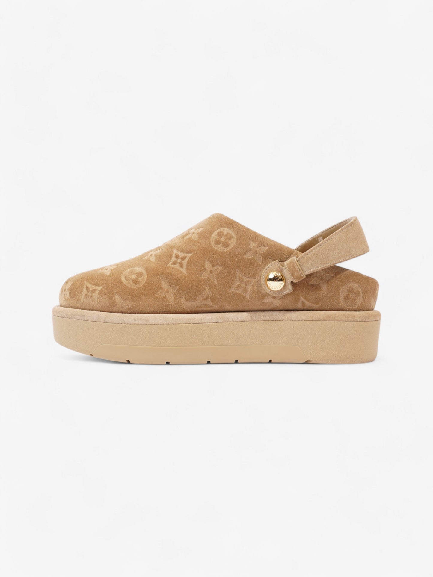 Louis Vuitton Aspen Platform Clogs Suede EU Beige Handbag