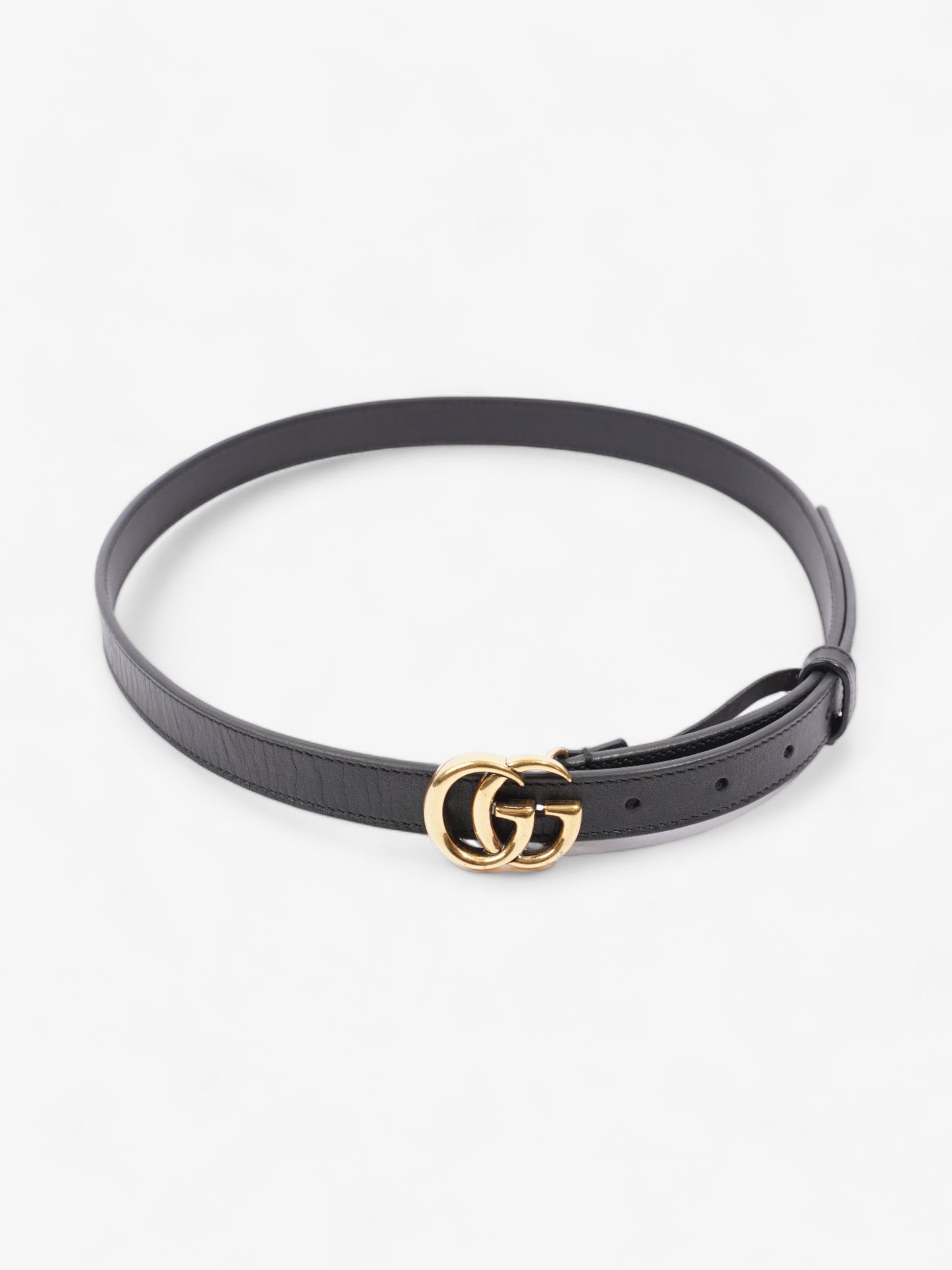 Gucci Marmont Thin Belt Handbag Leather Black Accessory 85Cm 34