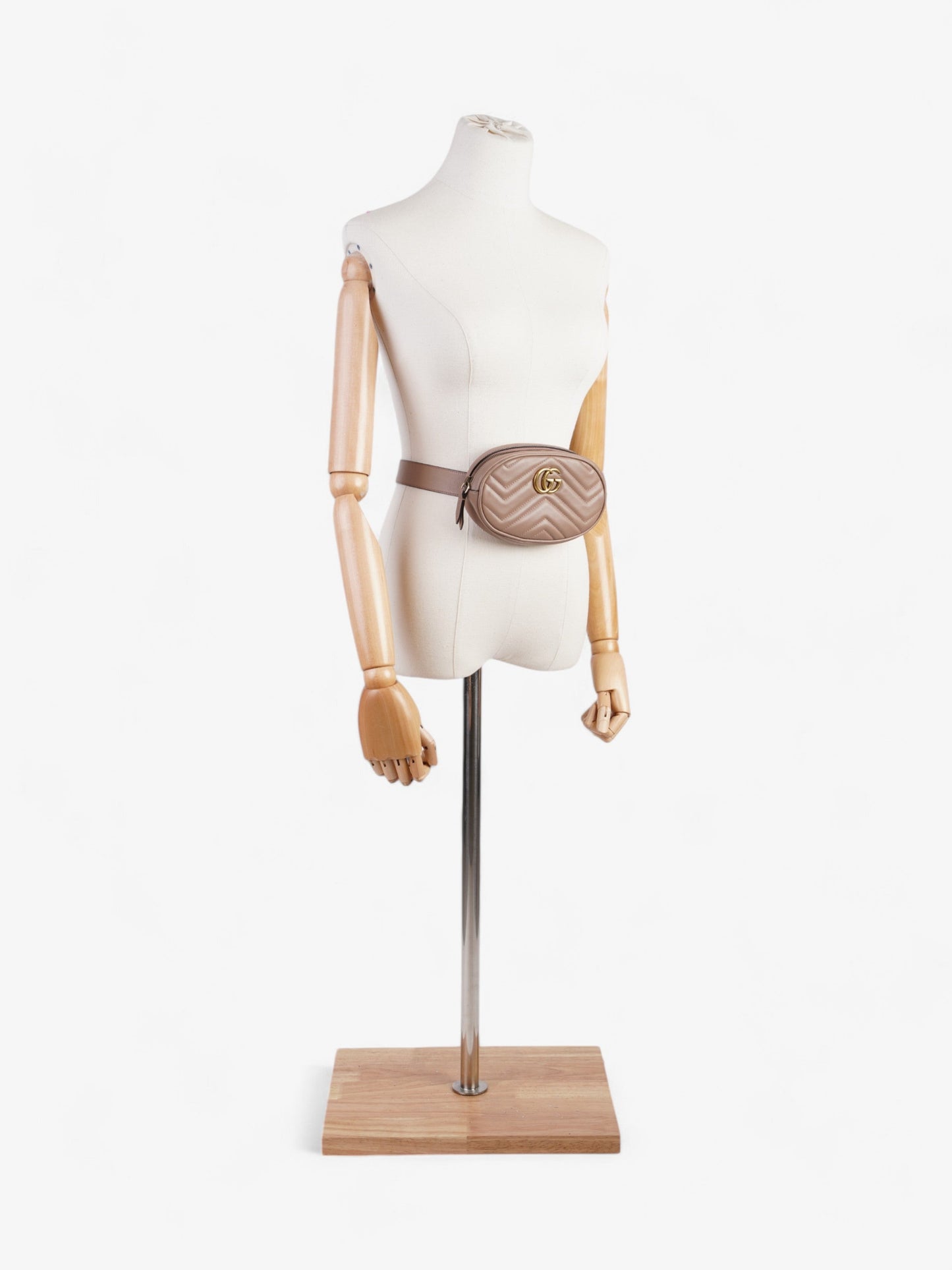 Gucci Marmont Belt Bag Porcelain Rose Leather Matelasse Accessory