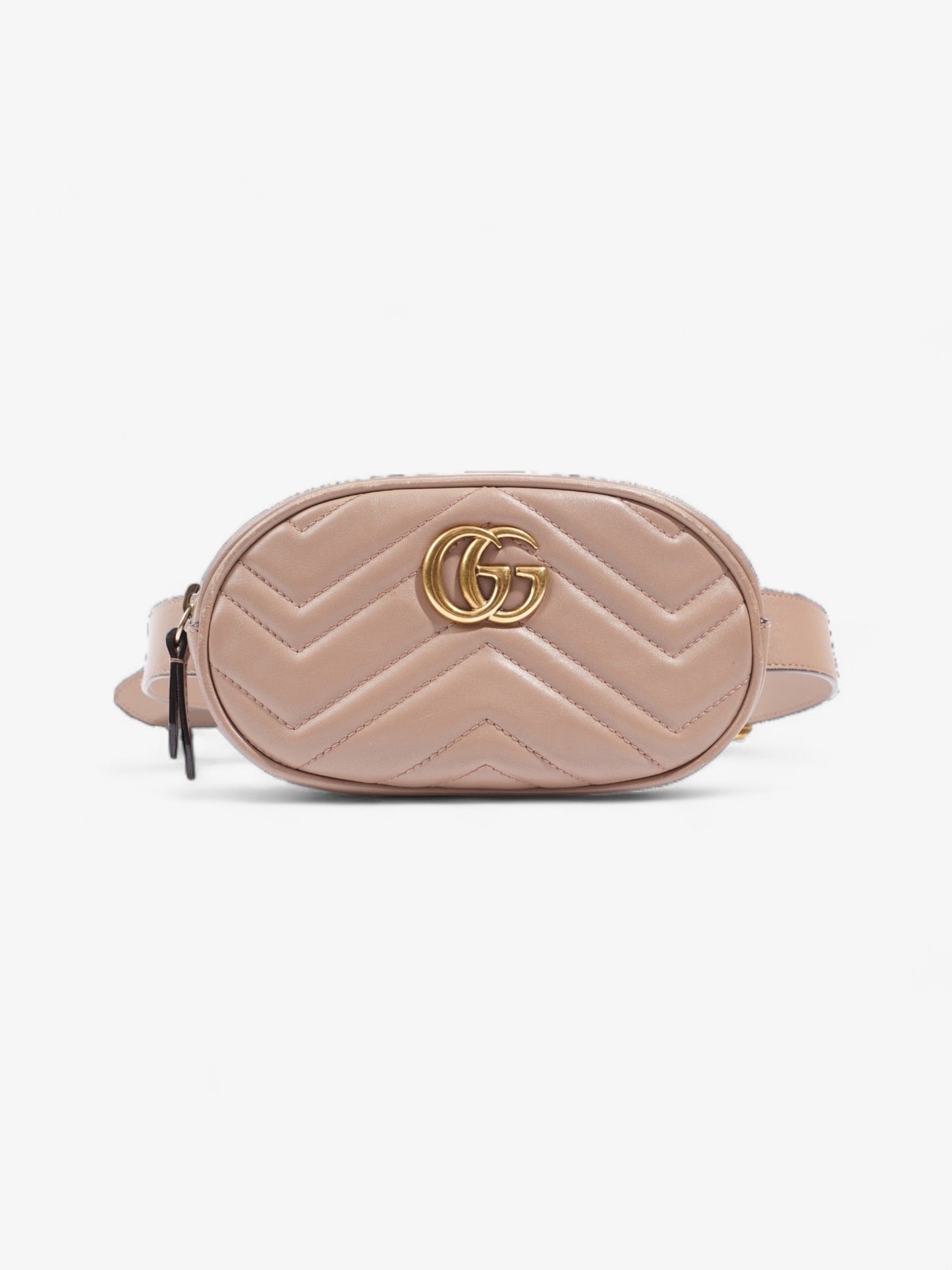 Gucci Marmont Belt Bag Porcelain Rose Leather Matelasse Accessory