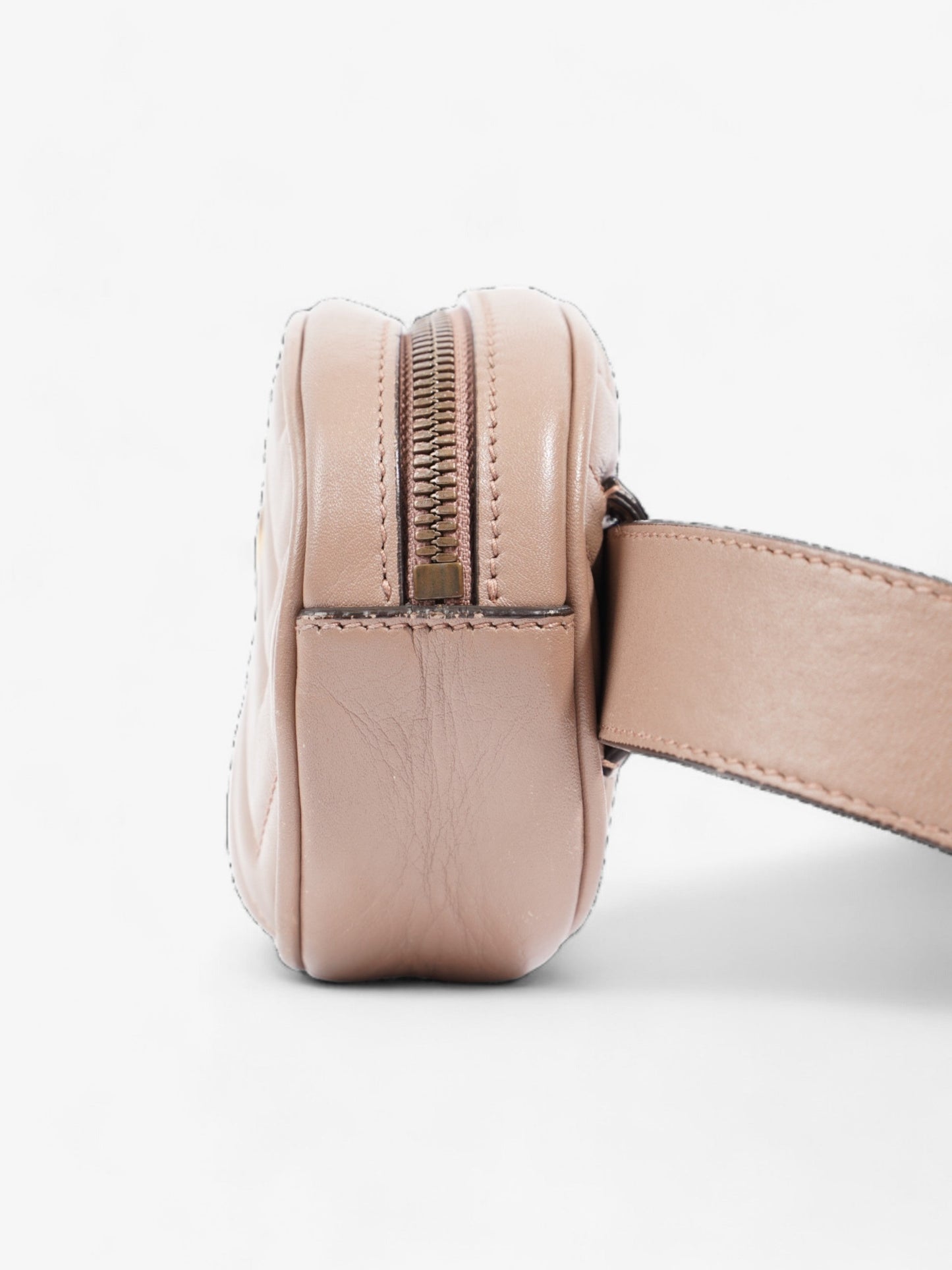 Gucci Marmont Belt Bag Porcelain Rose Leather Matelasse Accessory