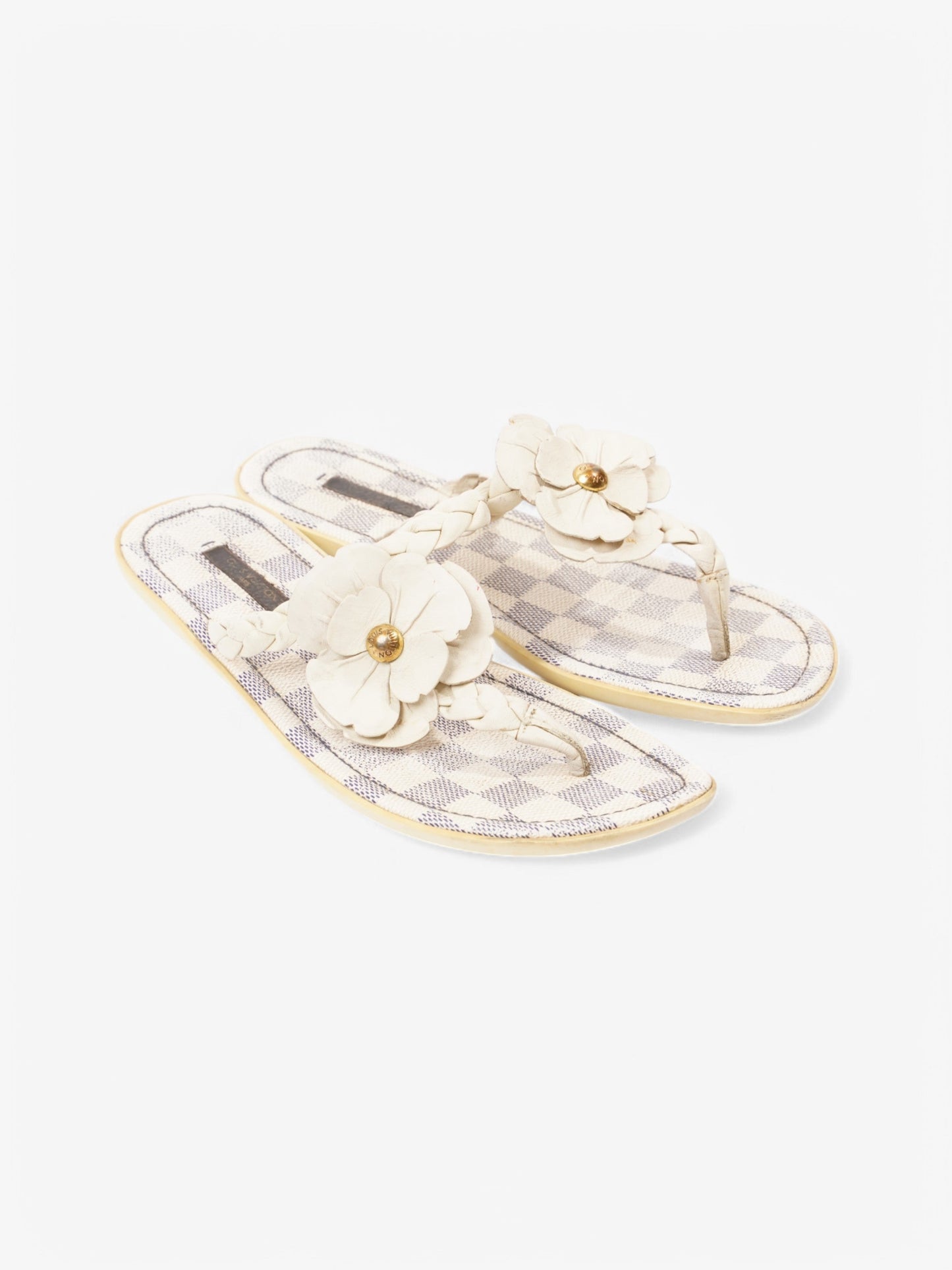 Louis Vuitton Flip Flops Azur EU 38 Damier Leather Handbag